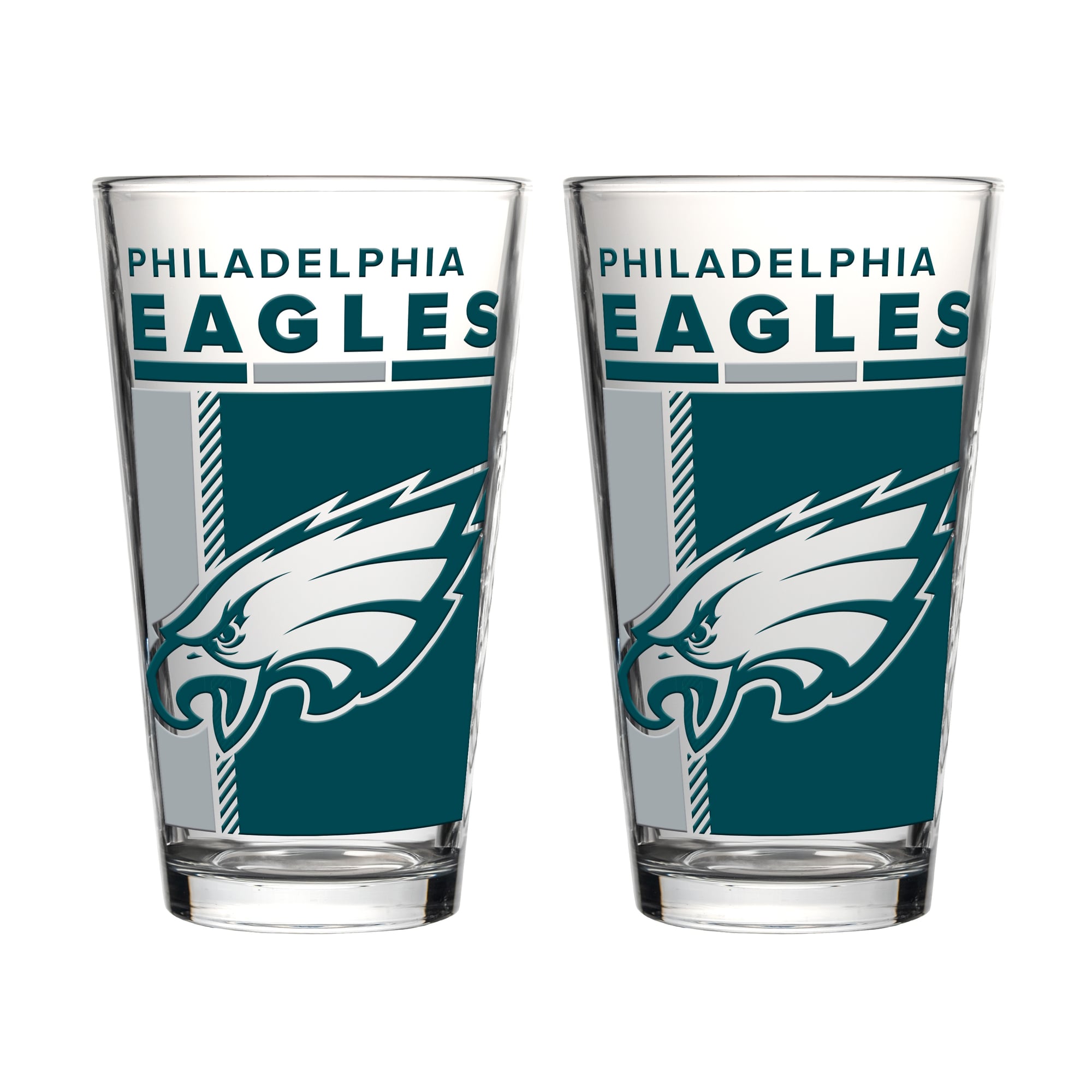 Ensemble de deux verres à bière de 473 ml (16 oz) Logo Brands Philadelphia Eagles
