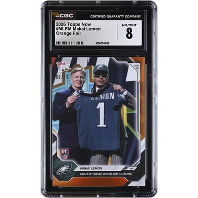 Makai Lemon Philadelphia Eagles 2026 Topps Now Eagles 20th Overall '26 NFL Draft Selection Orange Foil #MLEM #9/25 CGC Authenticated 8 Rookie Card