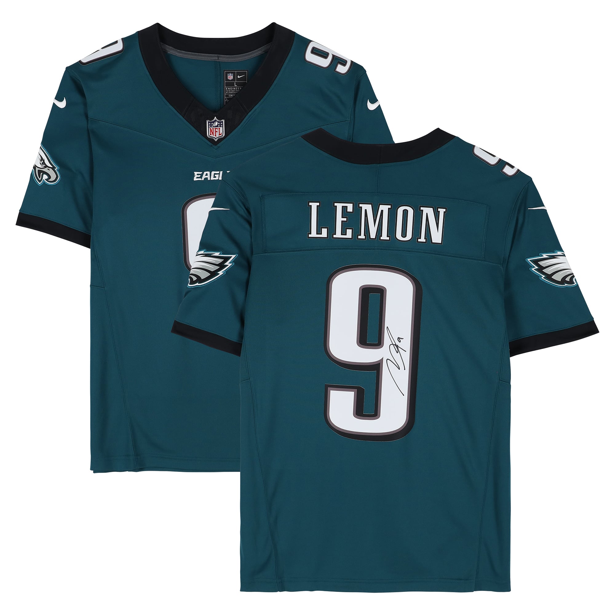Maillot Nike Vapor Fuse Limited vert nuit autographié par Makai Lemon des Eagles de Philadelphie
