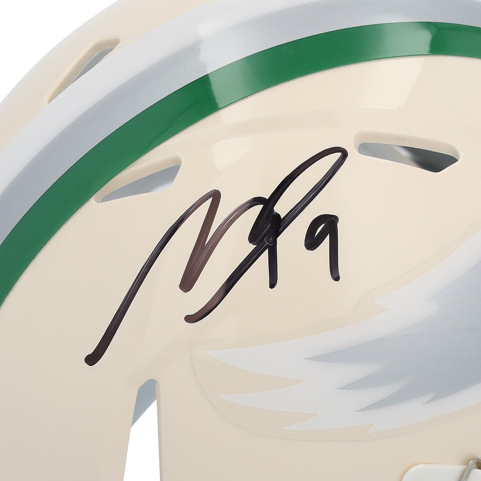 Mini-casque Riddell Retro Speed ​​autographié par Makai Lemon des Eagles de Philadelphie