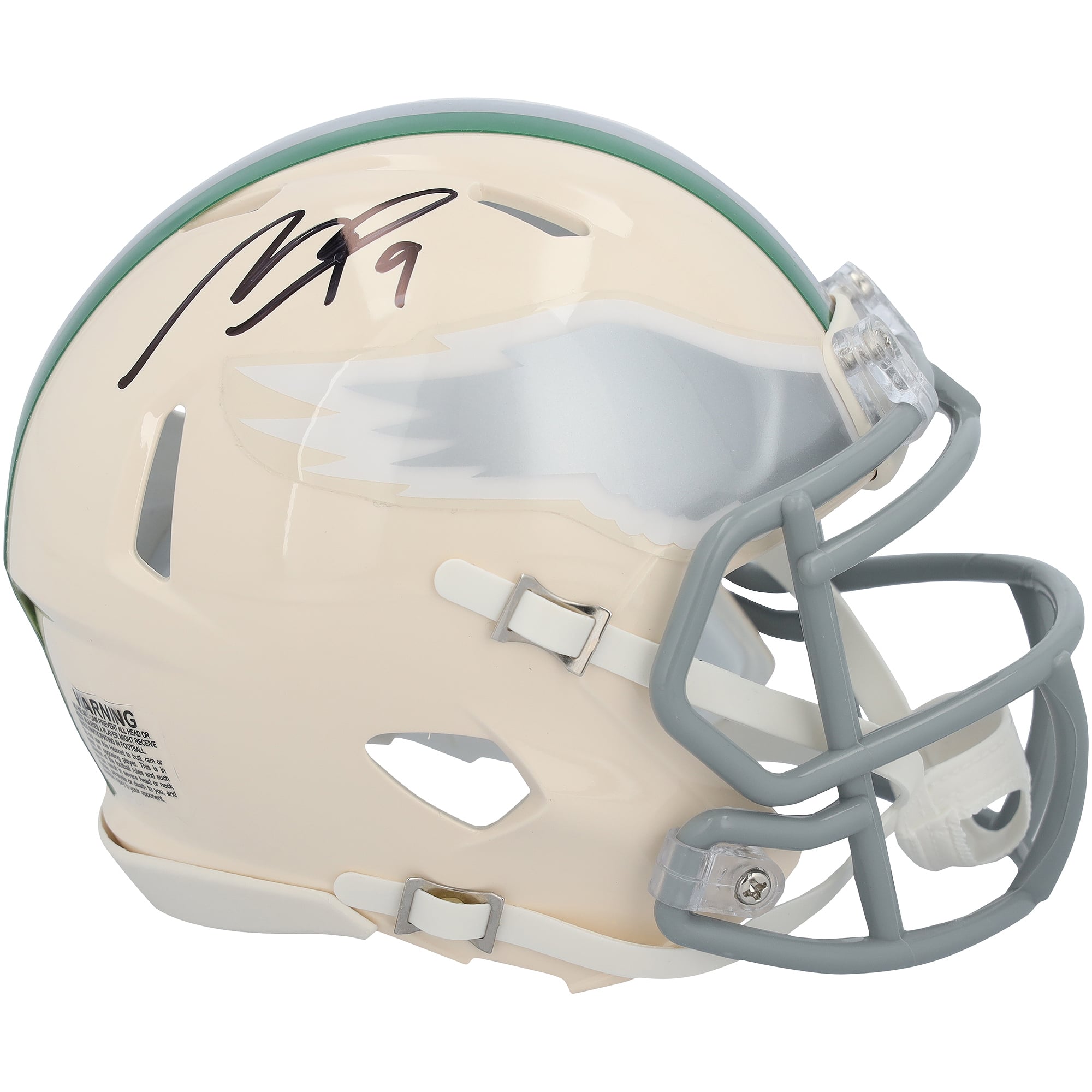 Mini-casque Riddell Retro Speed ​​autographié par Makai Lemon des Eagles de Philadelphie