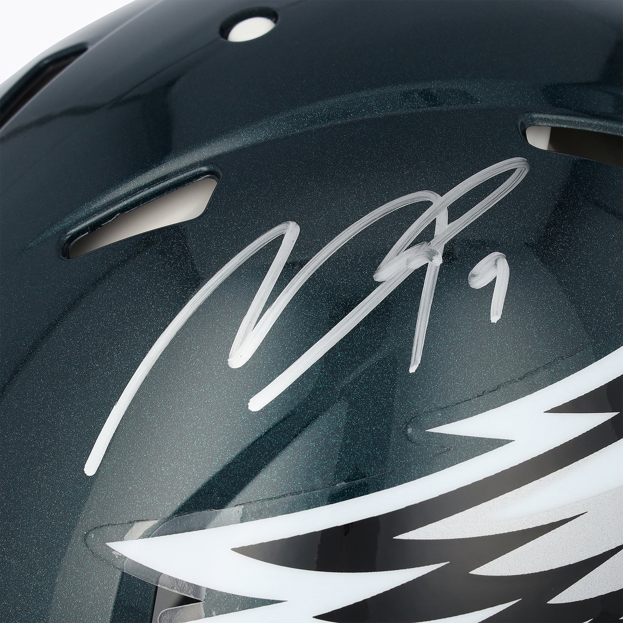 Casque Riddell Speed Authentic autographié par Makai Lemon, joueur des Eagles de Philadelphie