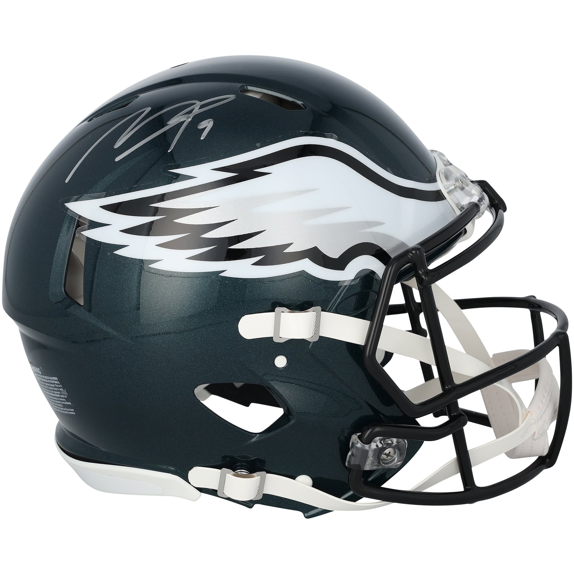 Casque Riddell Speed Authentic autographié par Makai Lemon, joueur des Eagles de Philadelphie