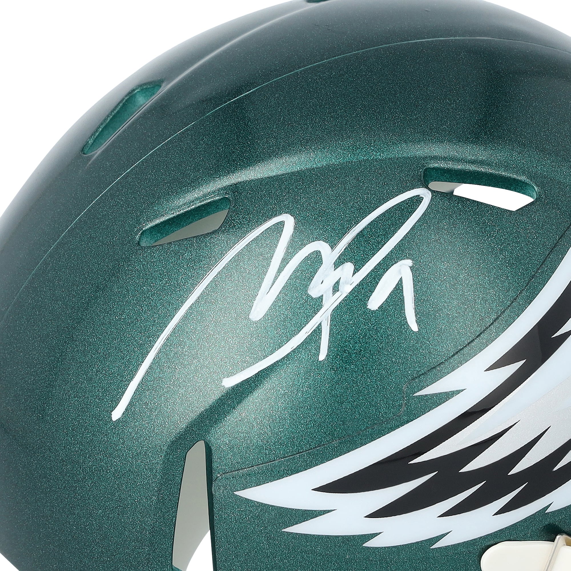 Mini-casque Riddell Speed ​​autographié par Makai Lemon (Philadelphia Eagles)