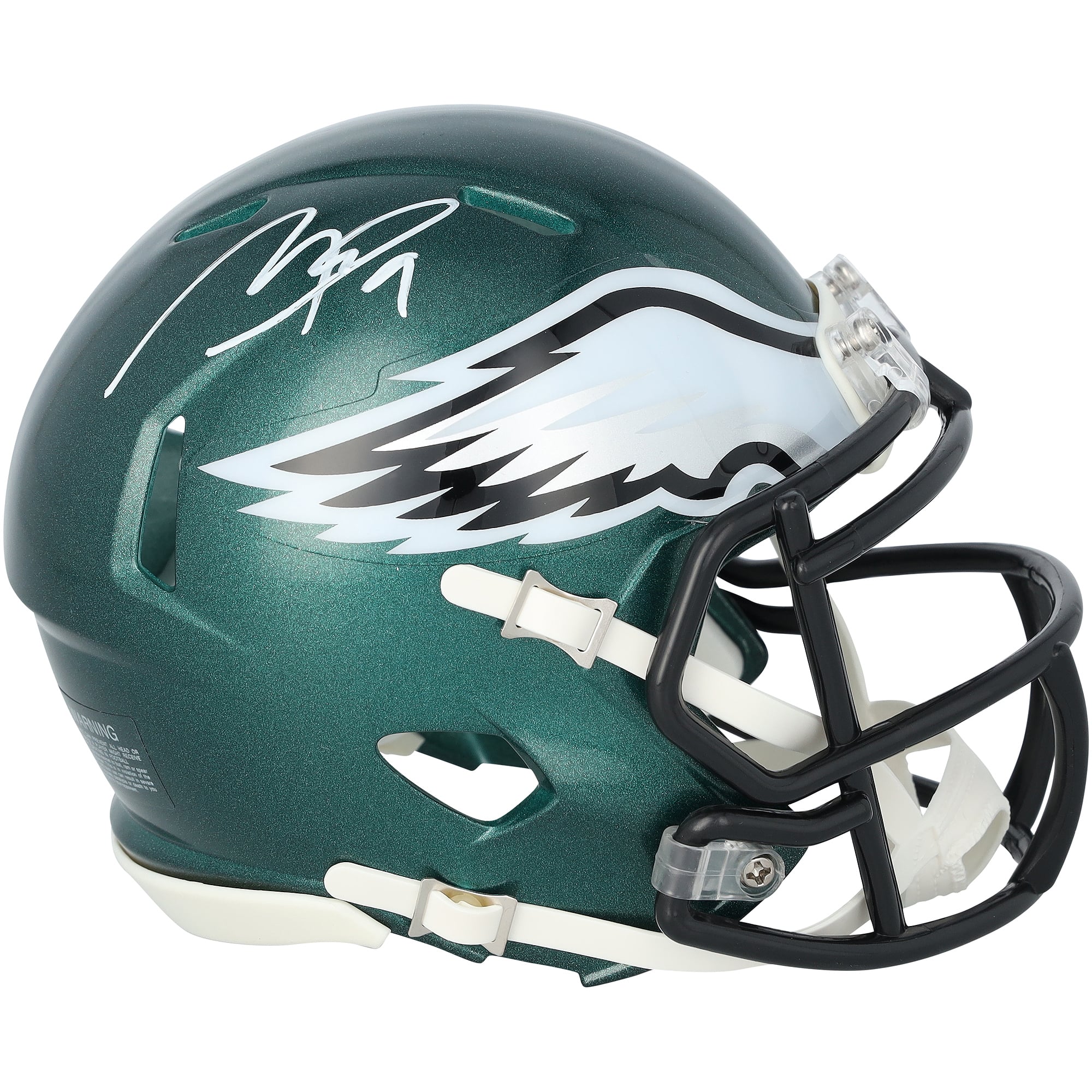 Mini-casque Riddell Speed ​​autographié par Makai Lemon (Philadelphia Eagles)