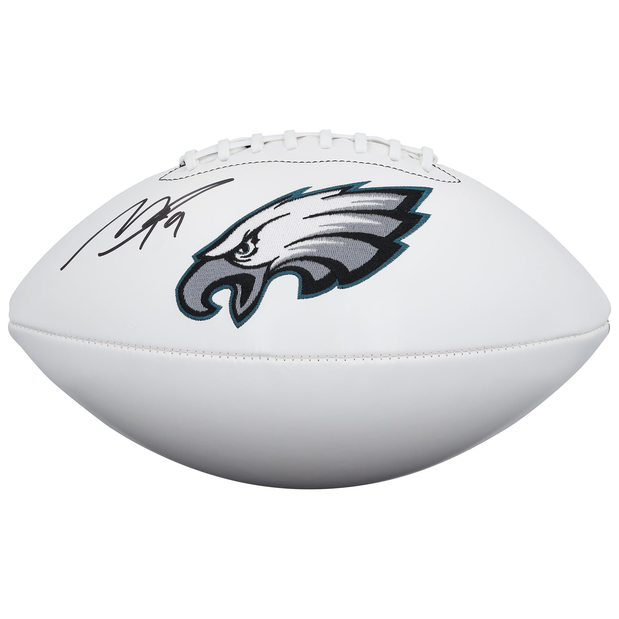 Ballon de football américain Wilson à panneau blanc autographié par Makai Lemon des Eagles de Philadelphie