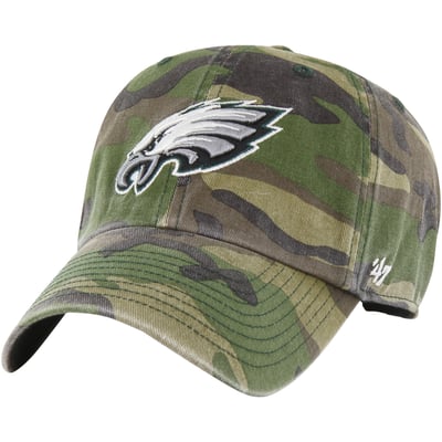 Philadelphia Eagles '47 Woodland Clean Up Adjustable Hat - Camo