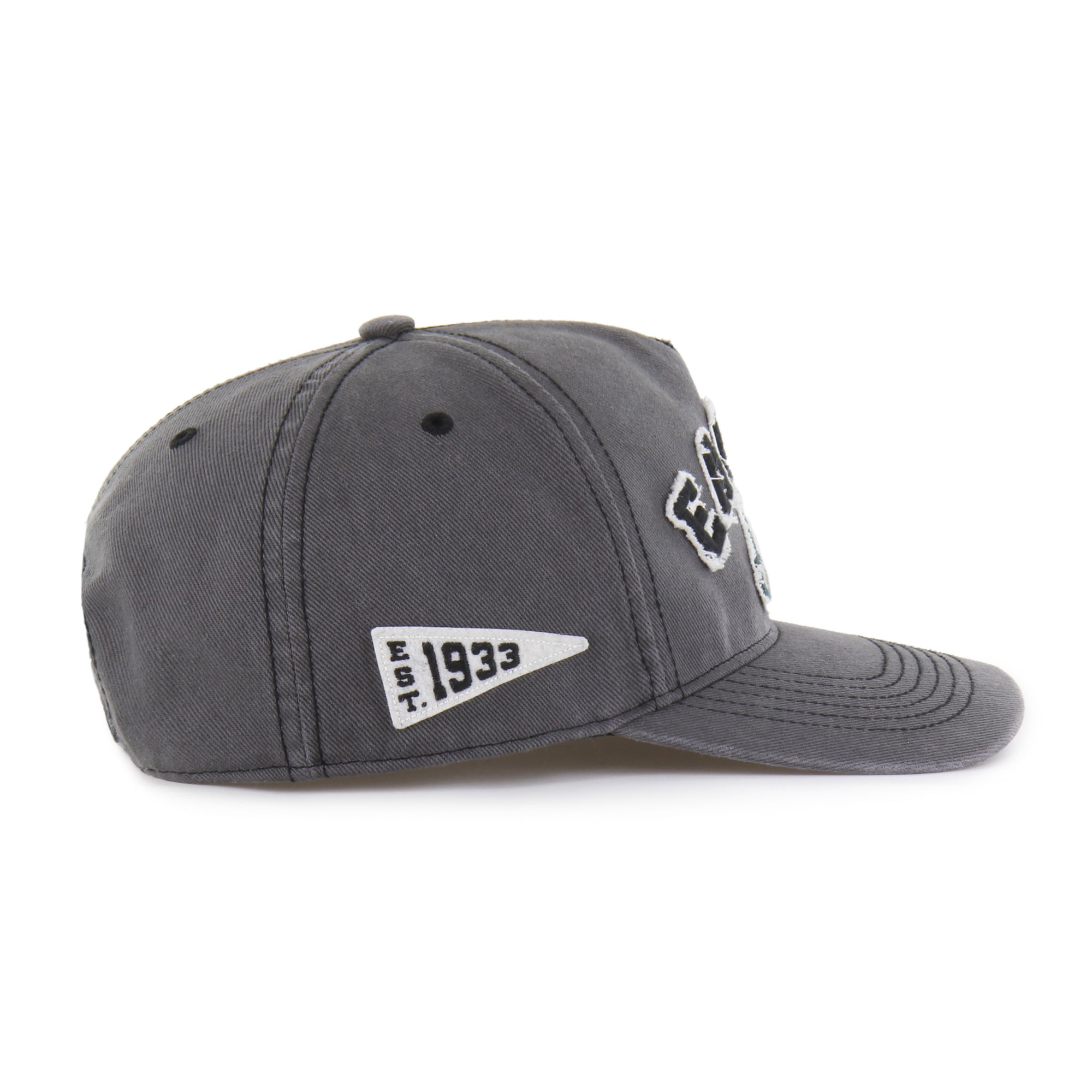 Men's '47 Charcoal Philadelphia Eagles Calderwood Well Worn Hitch Adjustable Hat
