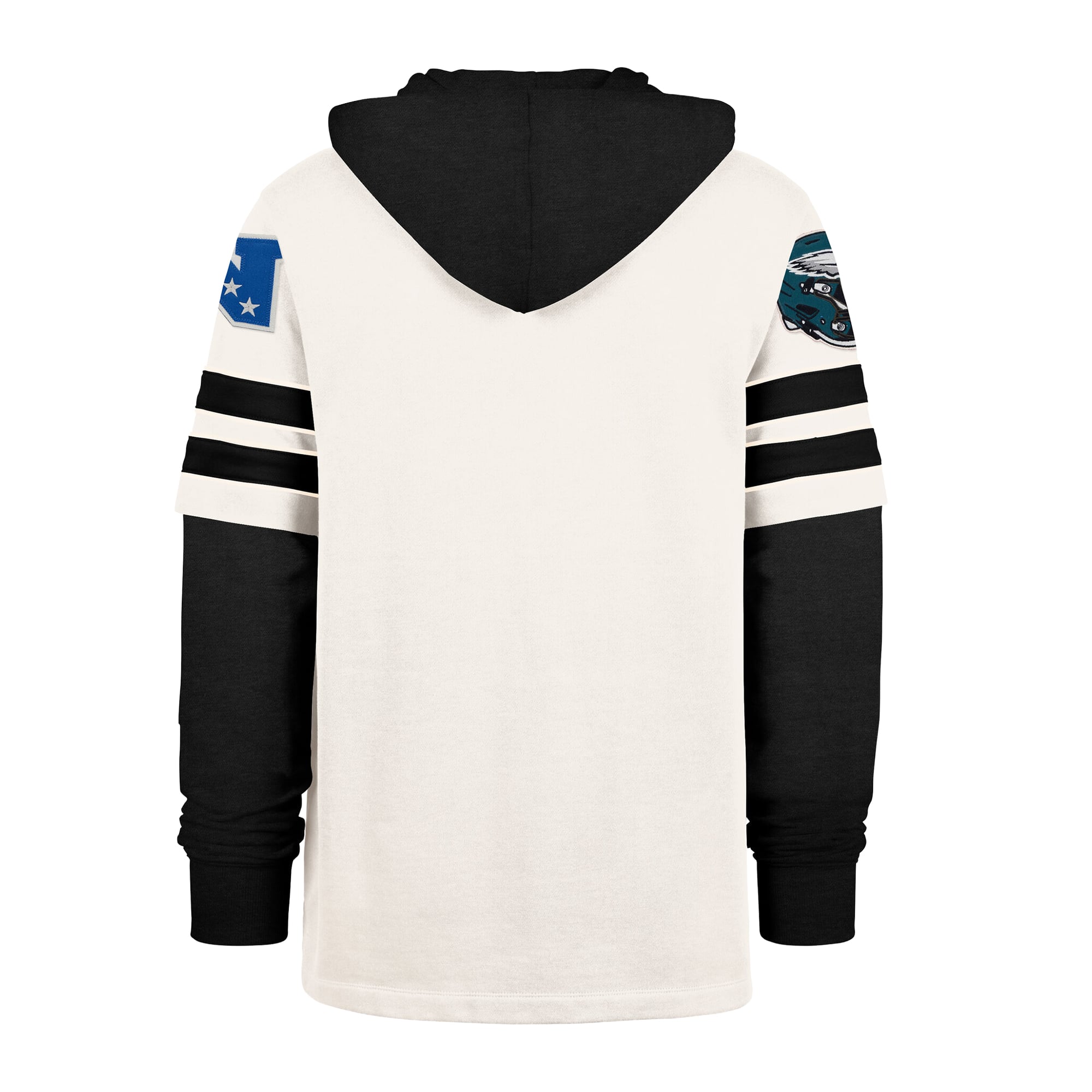 Men's '47 Cream Philadelphia Eagles Split Zone Cornerback Duo Lacer Hoodie