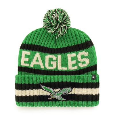  Philadelphia Eagles '47 Bering Cuffed Knit Hat with Pom - Kelly Green