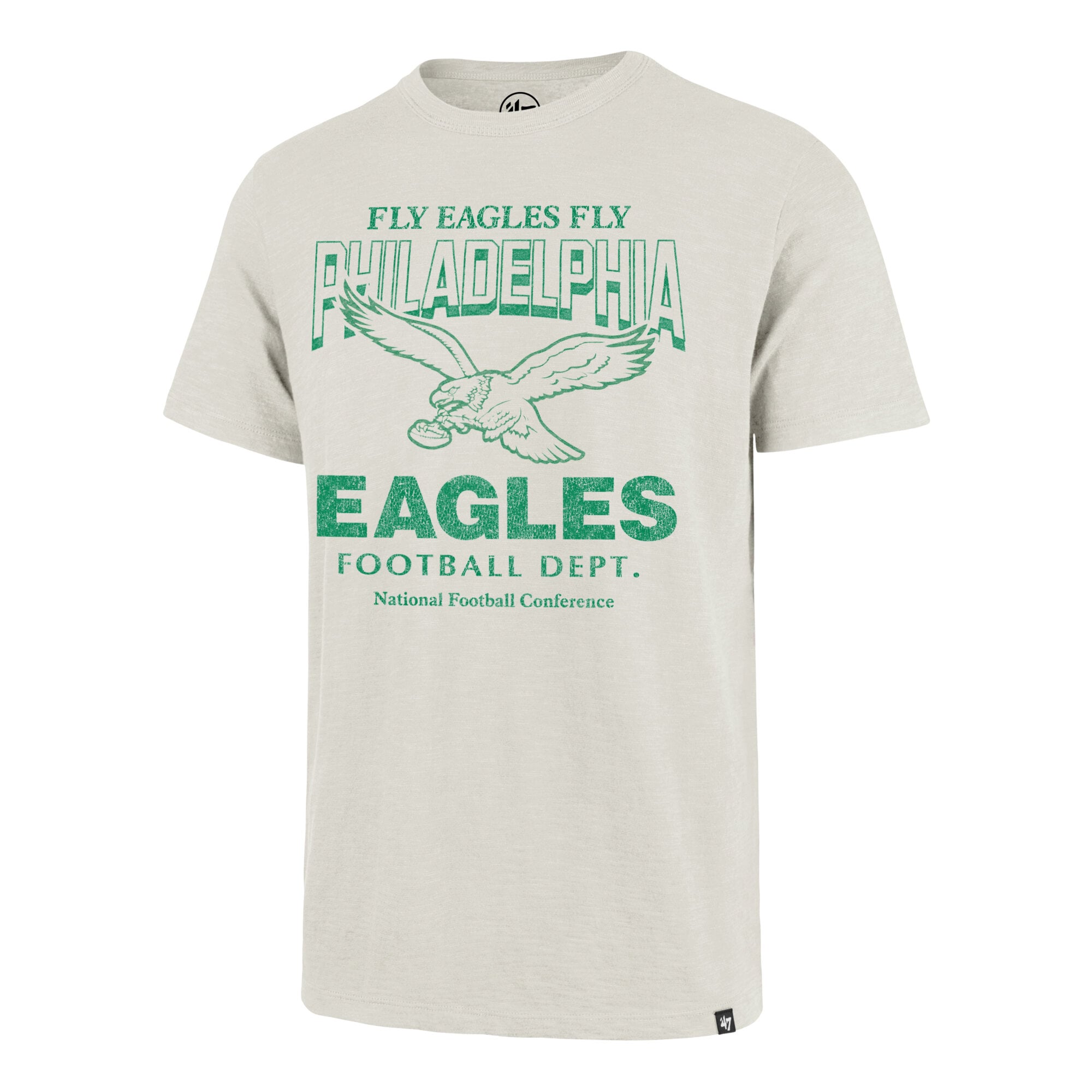 Men's '47 Natural Philadelphia Eagles Head On Scrum Slub T-Shirt