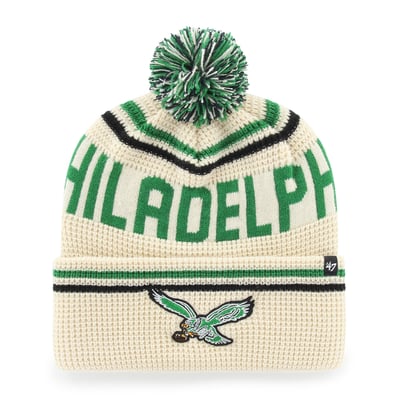  Philadelphia Eagles '47 Quattrle Cuffed Knit Hat with Pom - Natural