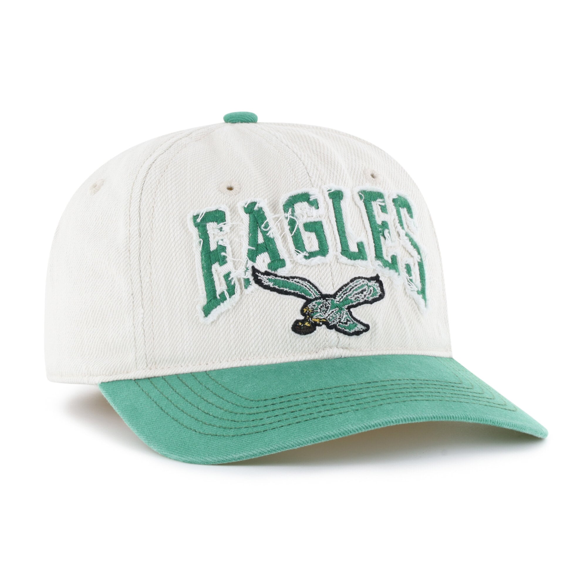 Men's '47 Natural Philadelphia Eagles Throwback Groton Franchise Fitted Hat