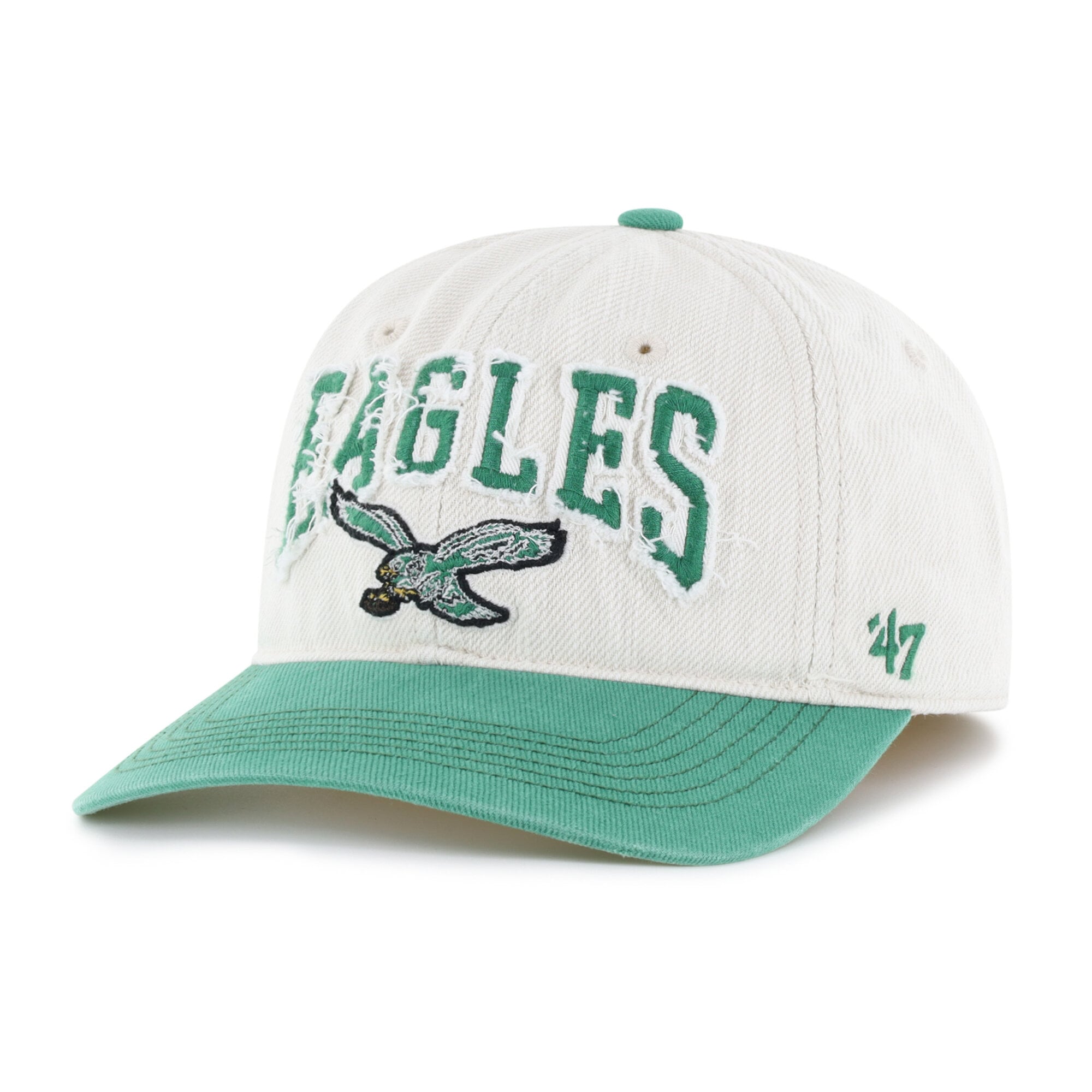 Men's '47 Natural Philadelphia Eagles Throwback Groton Franchise Fitted Hat