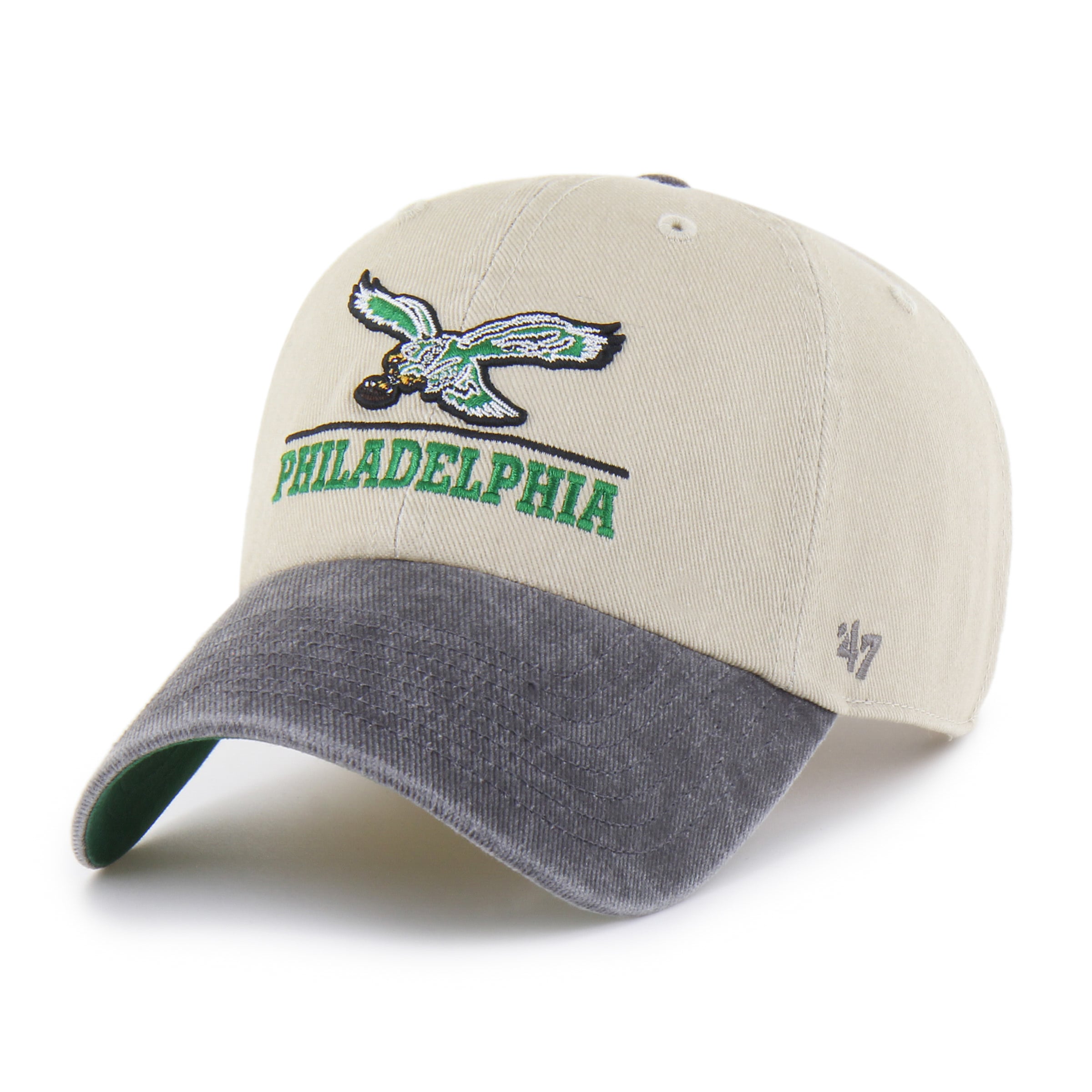 Casquette ajustable homme '47 Natural Philadelphia Eagles Throwback Logo Line Clean Up