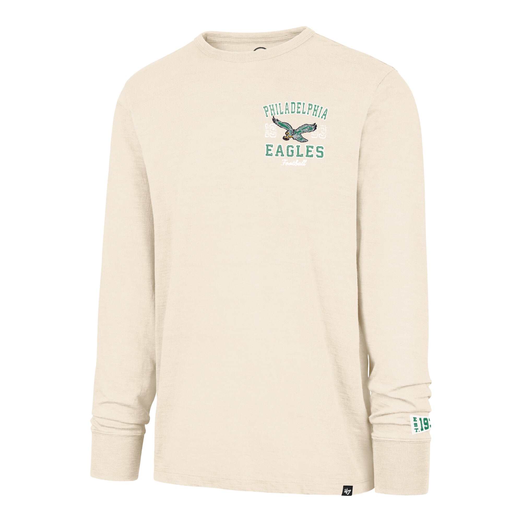 Men's '47 Tan Philadelphia Eagles Heavy Slub Long Sleeve T-Shirt