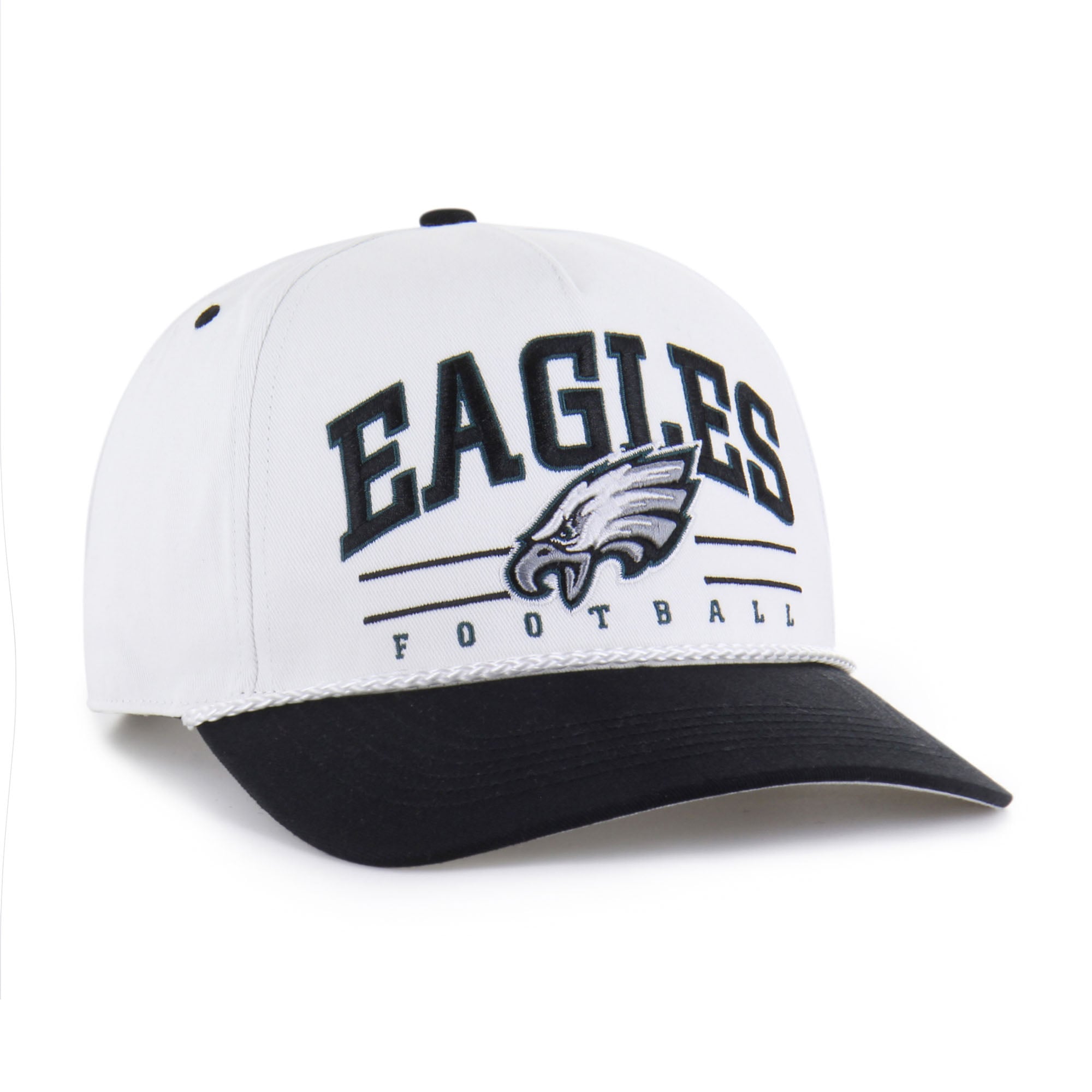 Men's '47 White/Black Philadelphia Eagles Roscoe Two-Toned Hitch Adjustable Hat
