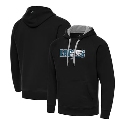 Philadelphia Eagles Antigua Woodland Camo Victory Hoodie - Black