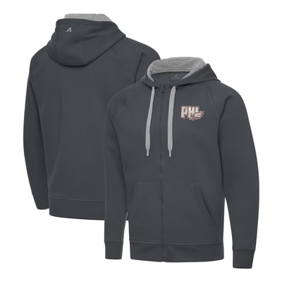 Philadelphia Eagles Antigua Woodland Camo Victory Full-Zip Hoodie - Charcoal