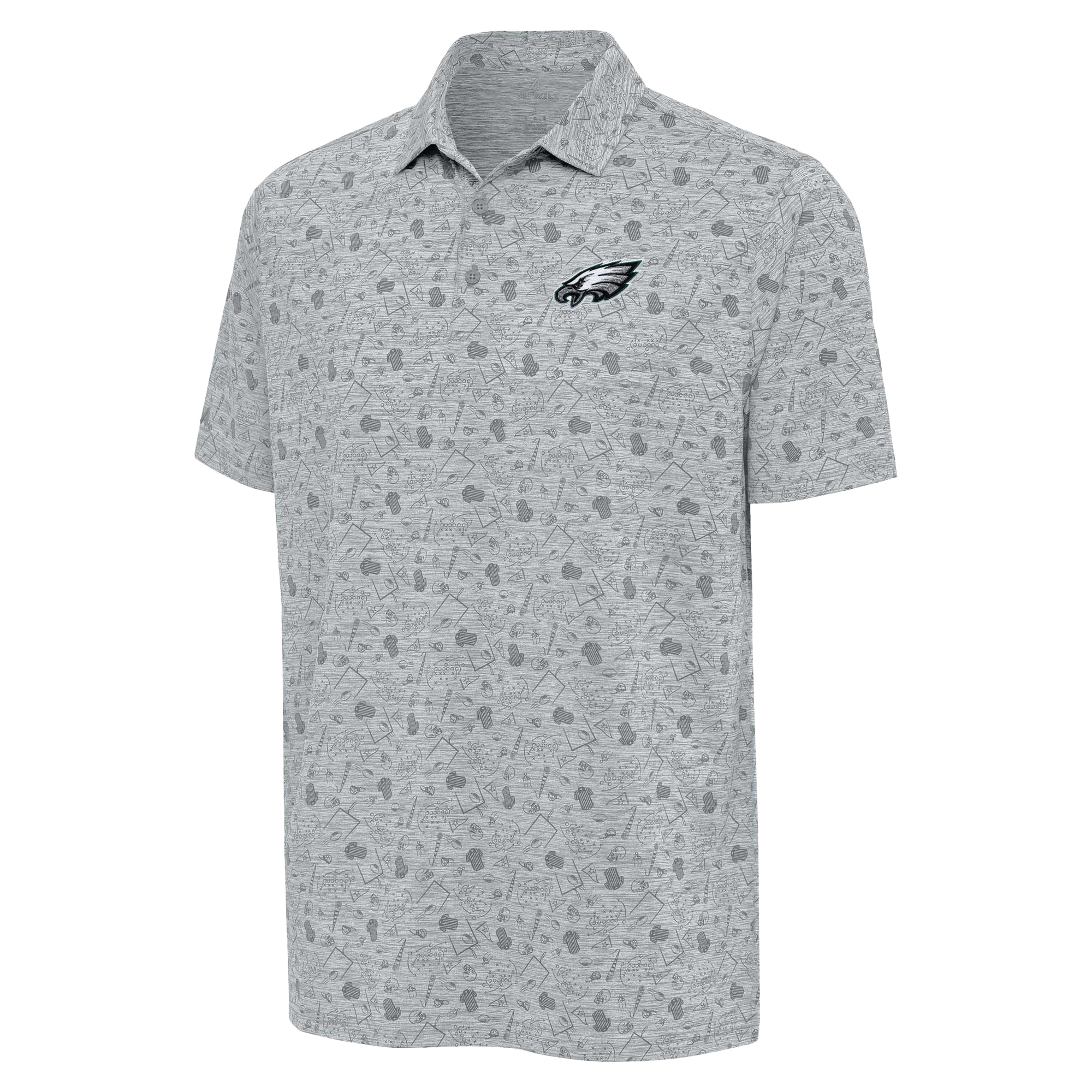 Polo Relentless Antigua Heather Grey pour homme des Philadelphia Eagles