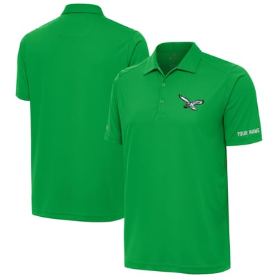 Philadelphia Eagles Antigua  Personalized Tribute Polo - Kelly Green