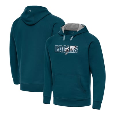 Philadelphia Eagles Antigua Woodland Camo Victory Hoodie - Midnight Green