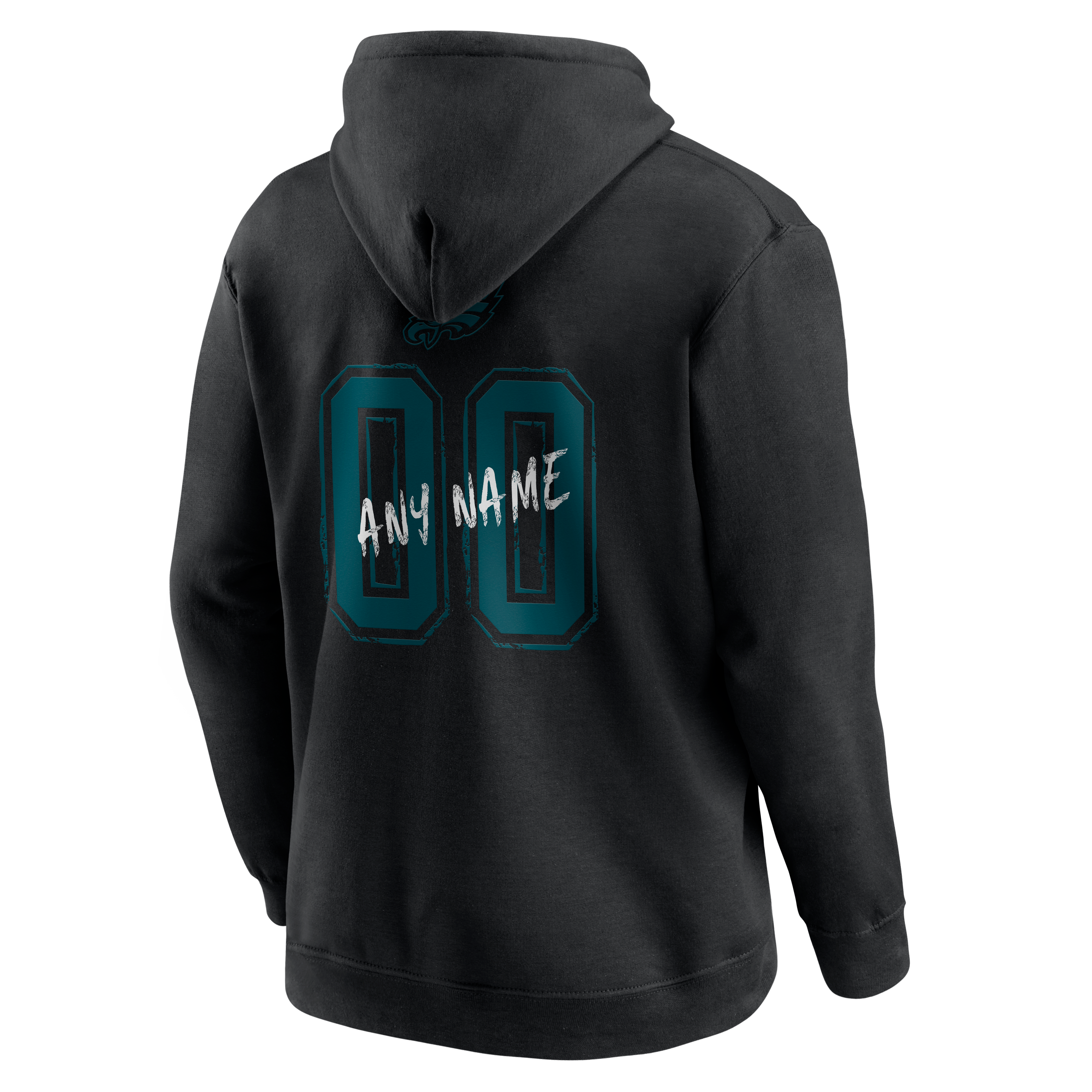 Men's Black Philadelphia Eagles Hustle Personalized Name & Number Hoodie