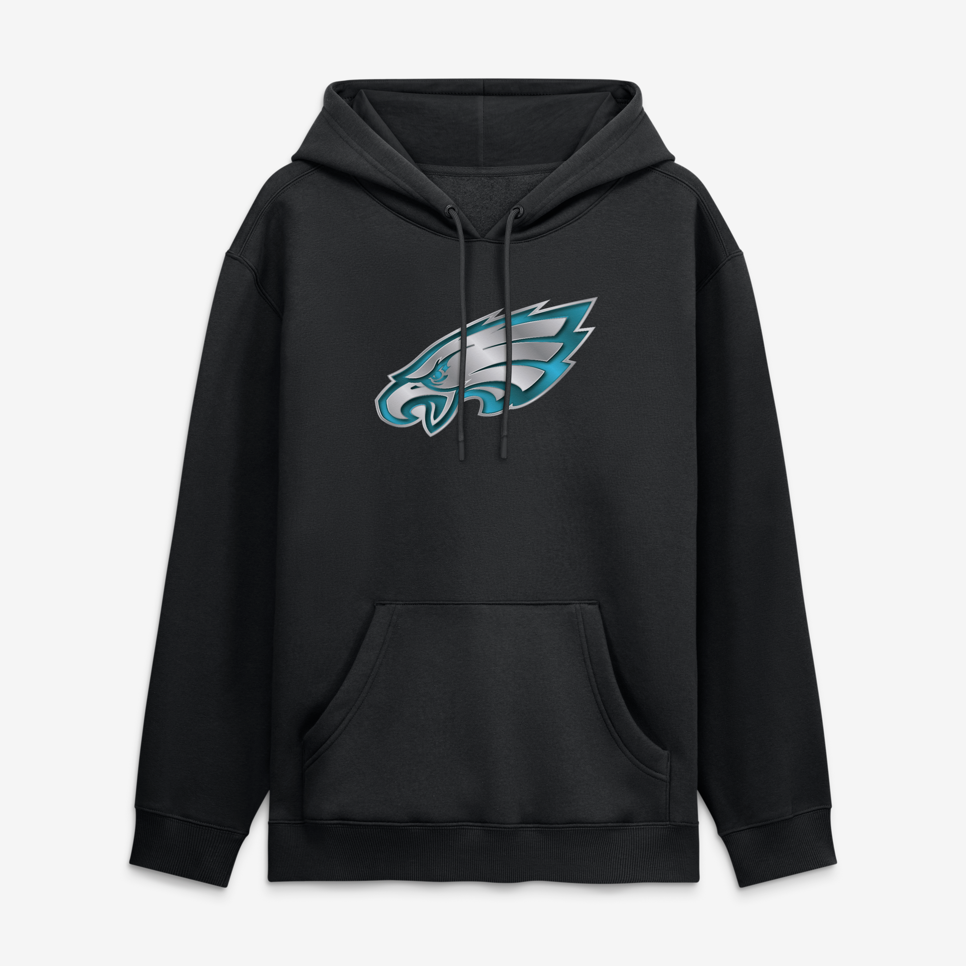 Sweat à capuche noir pour homme avec la mascotte métallique des Eagles de Philadelphie