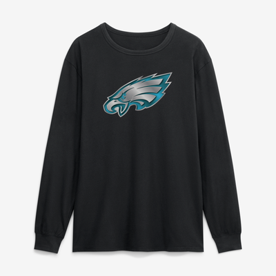 Philadelphia Eagles  Metallic Mascot Long Sleeve T-Shirt - Black