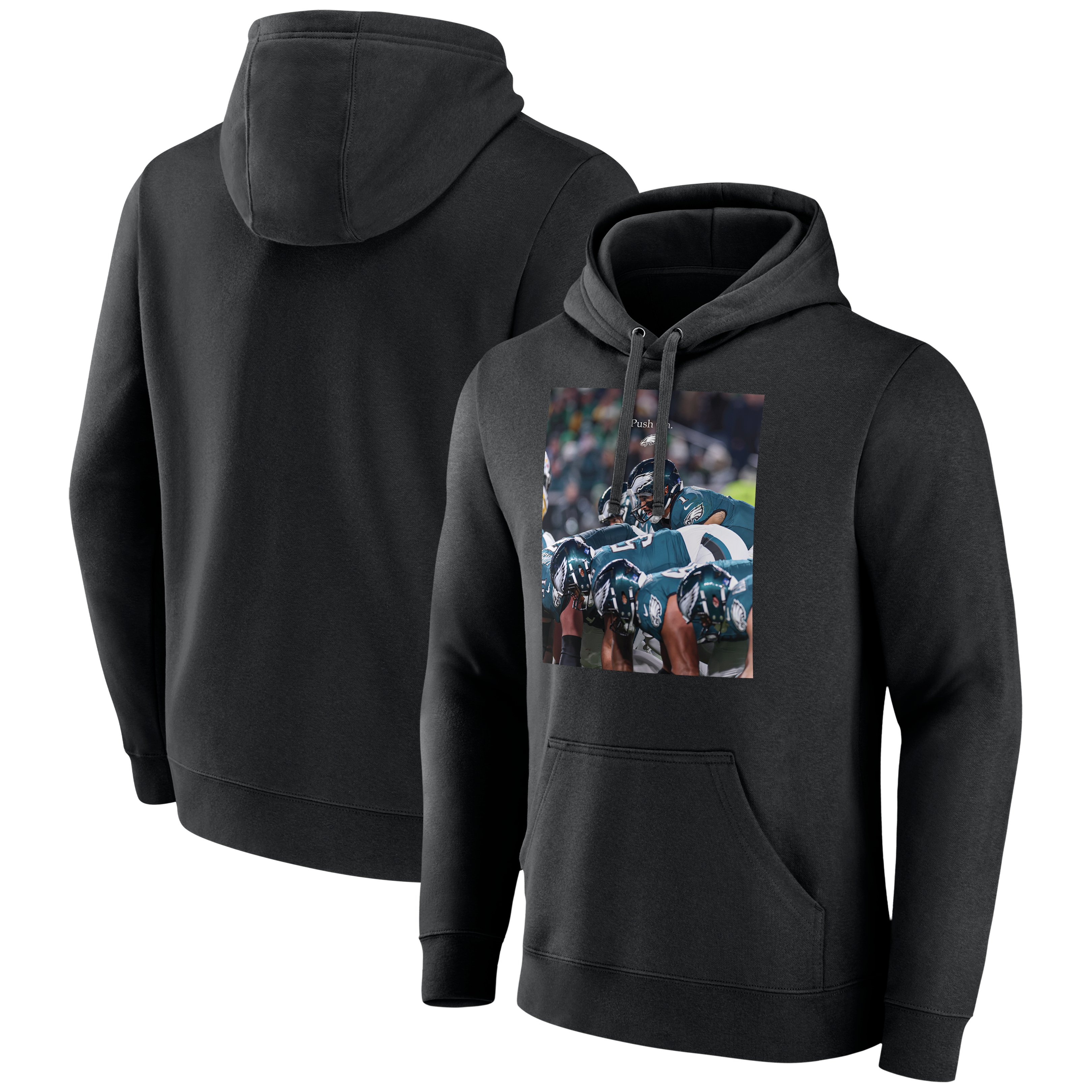 Men's Black Philadelphia Eagles Push On Hoodie