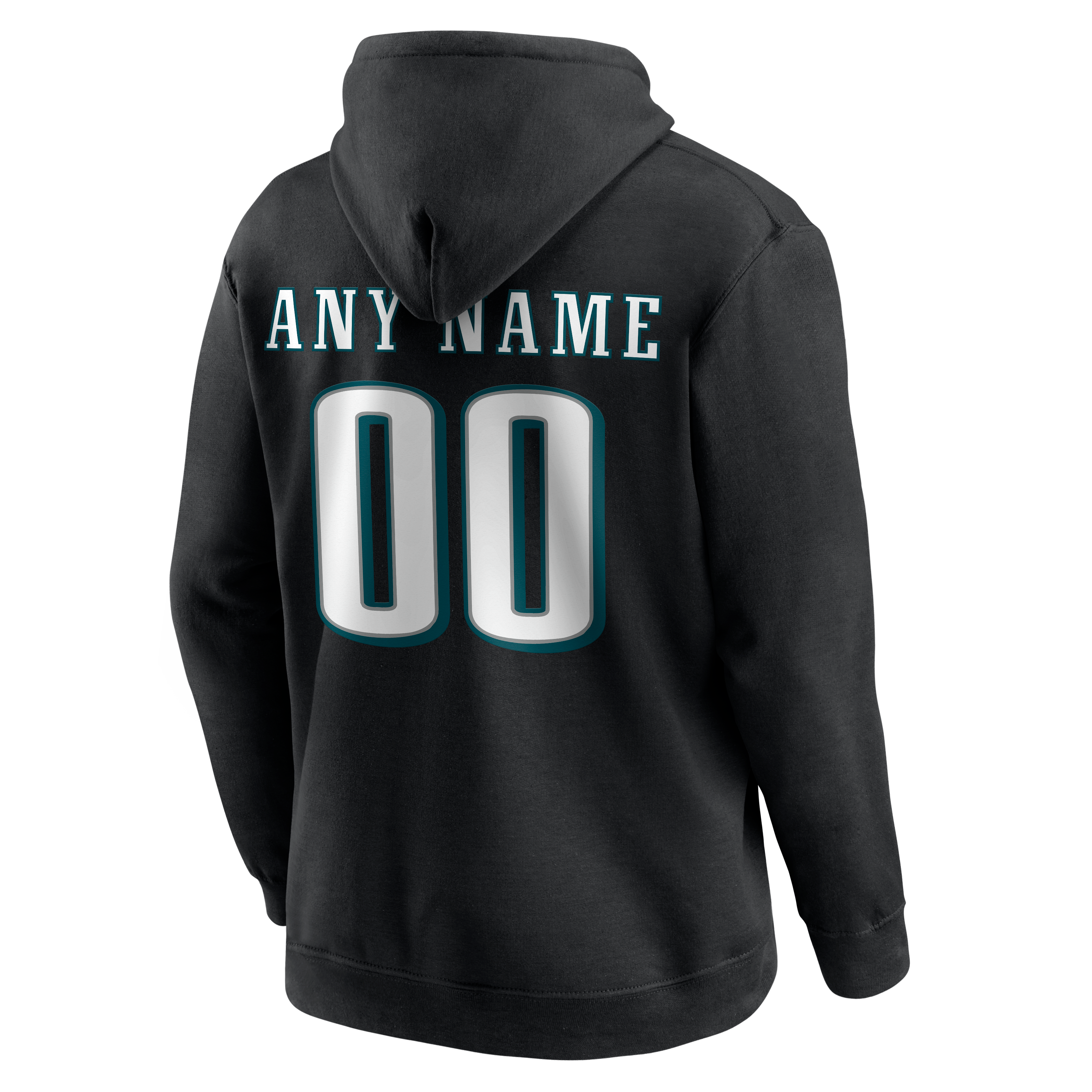 Men's Black Philadelphia Eagles Team Authentic Personalized Name & Number Hoodie
