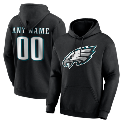 Philadelphia Eagles Team Authentic Personalized Name & Number Hoodie - Black