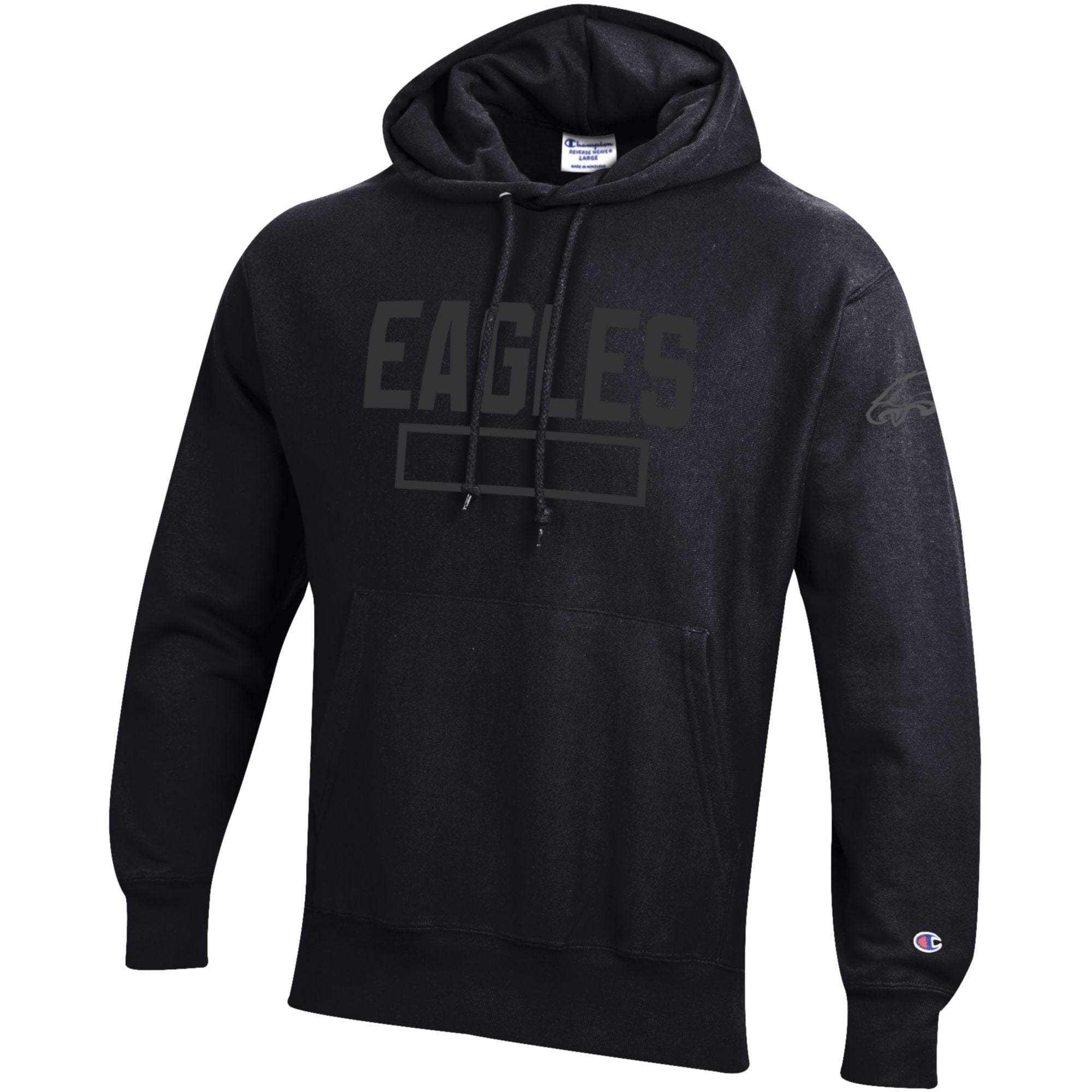 Sweat à capuche Champion noir Philadelphia Eagles en polaire tissage inversé ton sur pour homme