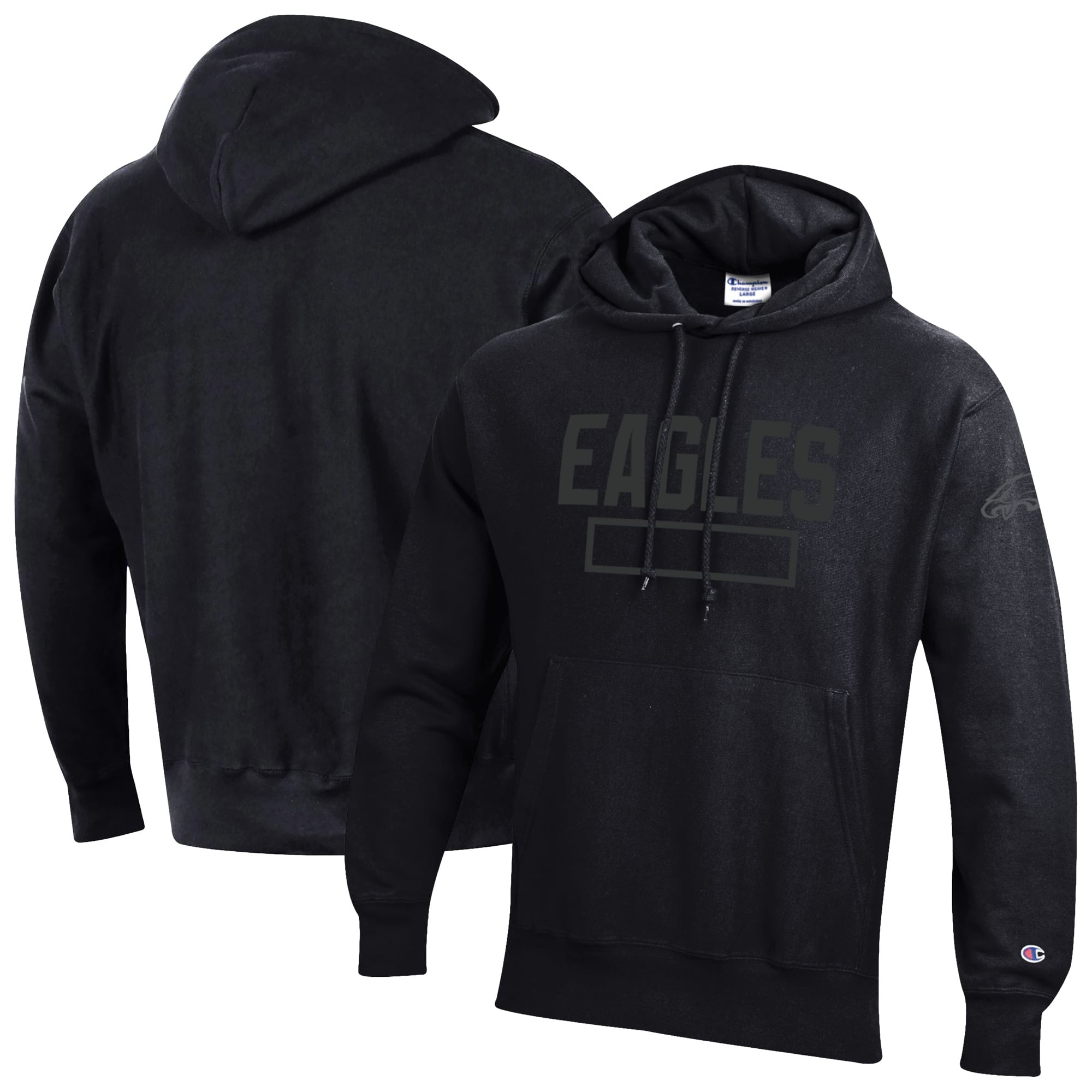 Sweat à capuche Champion noir Philadelphia Eagles en polaire tissage inversé ton sur pour homme