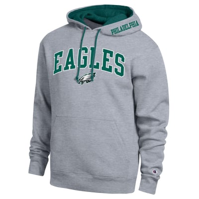  Philadelphia Eagles Champion Contrast Hoodie - Heather Gray/Midnight Green
