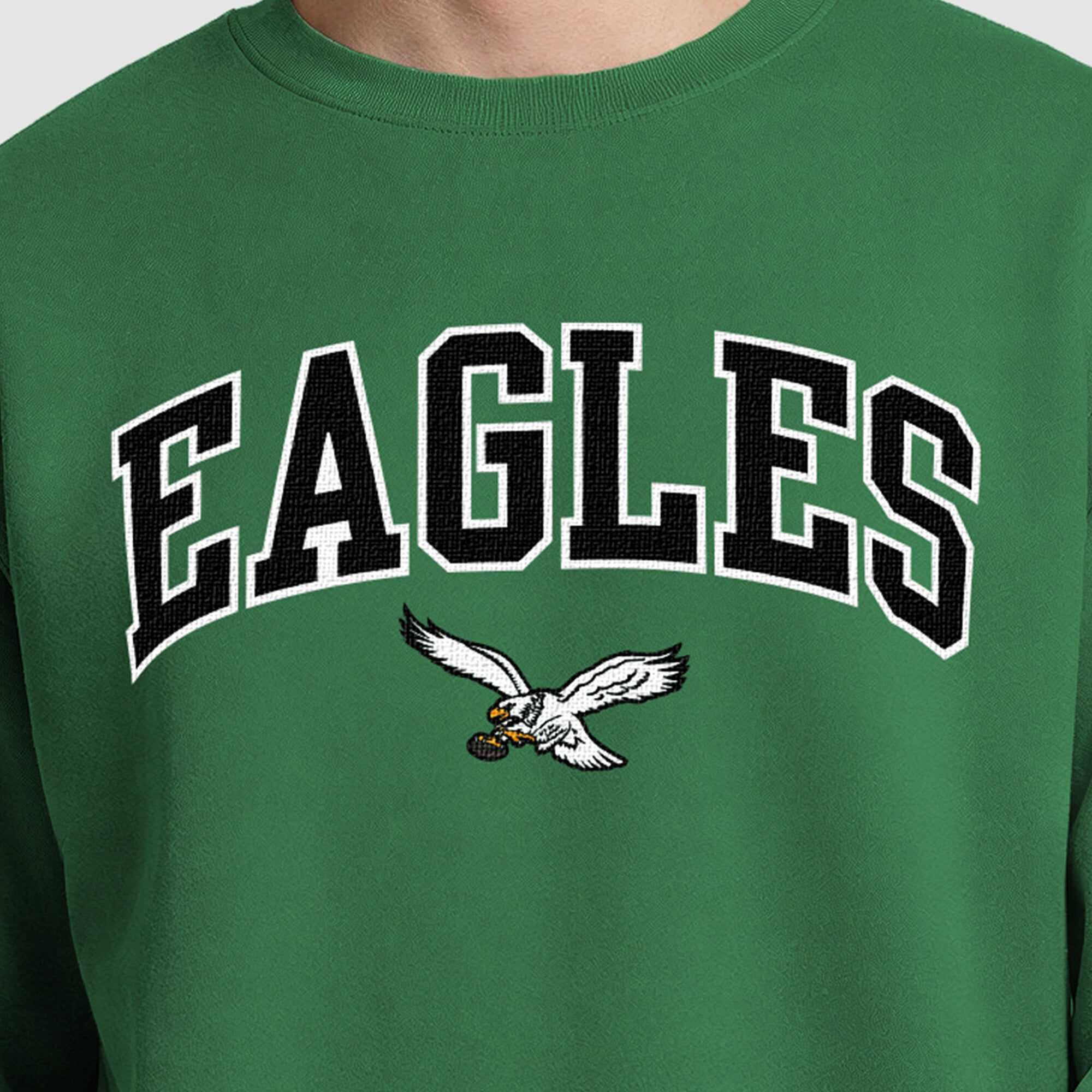 Sweat-shirt à doublure contrastée Champion vert Kelly pour homme, Philadelphia Eagles