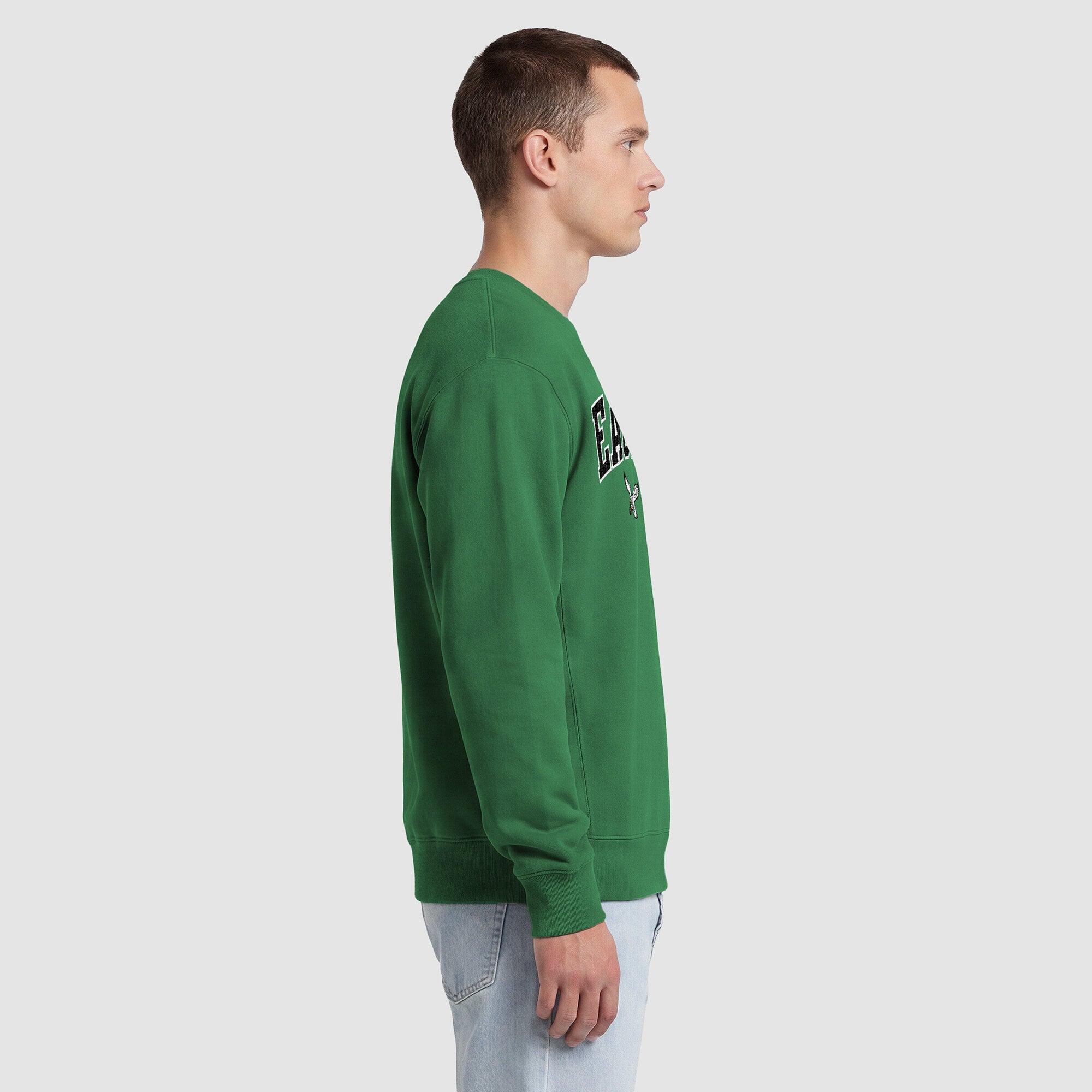 Sweat-shirt à doublure contrastée Champion vert Kelly pour homme, Philadelphia Eagles