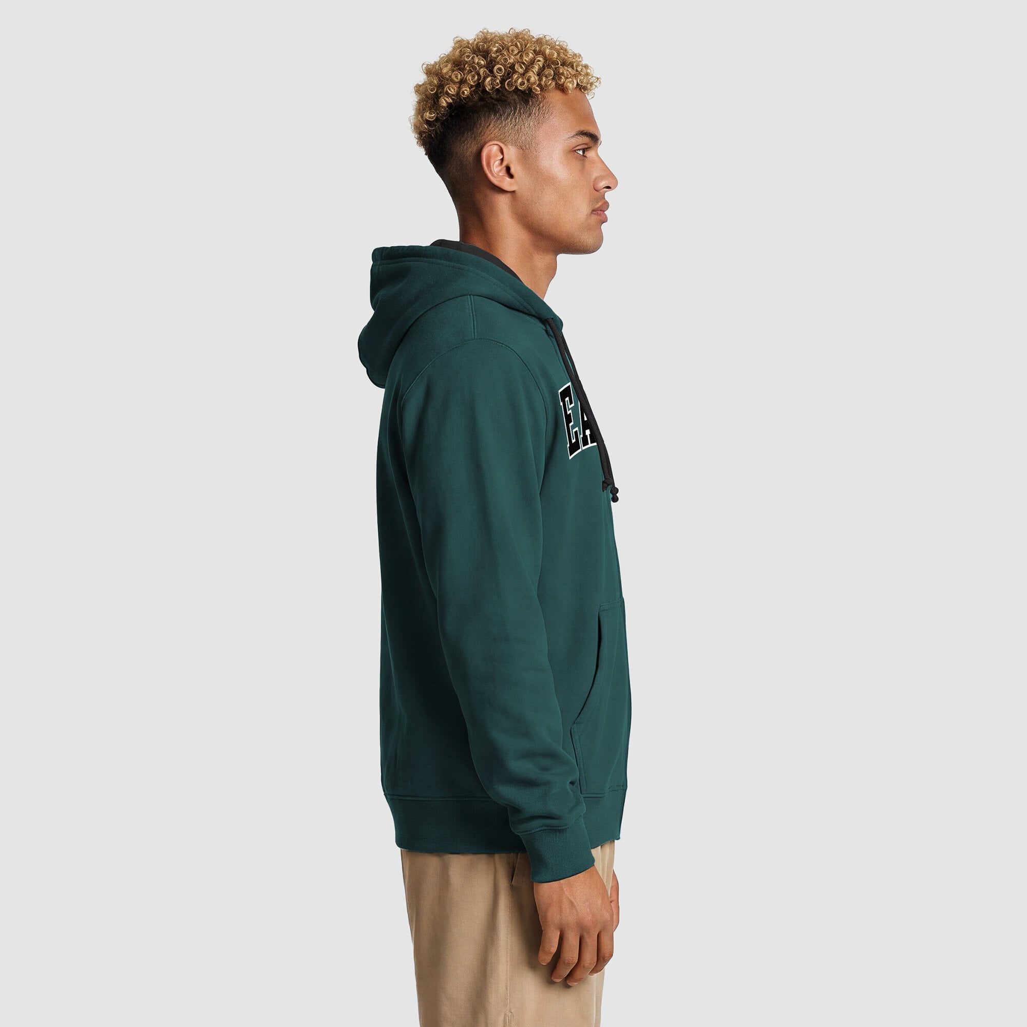 Sweat à capuche zippé Champion vert nuit/noir Philadelphia Eagles pour homme