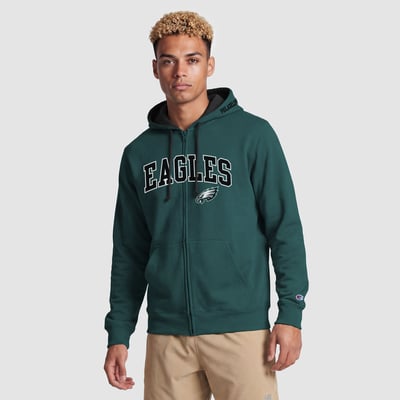  Philadelphia Eagles Champion Full-Zip Hoodie -  Midnight Green/Black