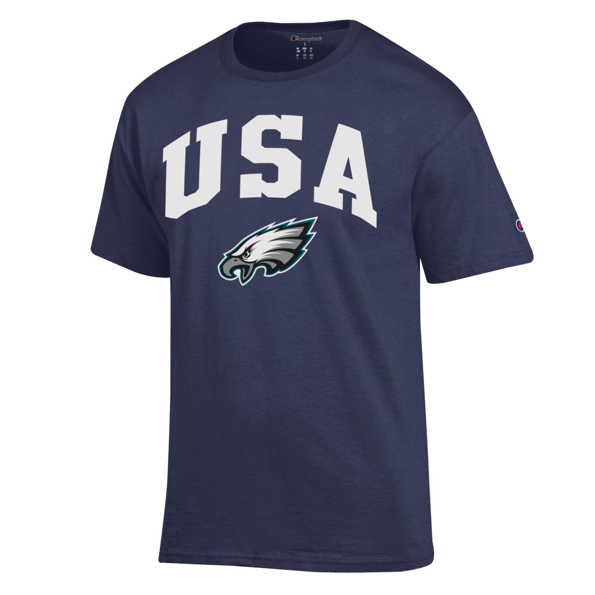 T-shirt Champion bleu marine Philadelphia Eagles pour homme, style américain