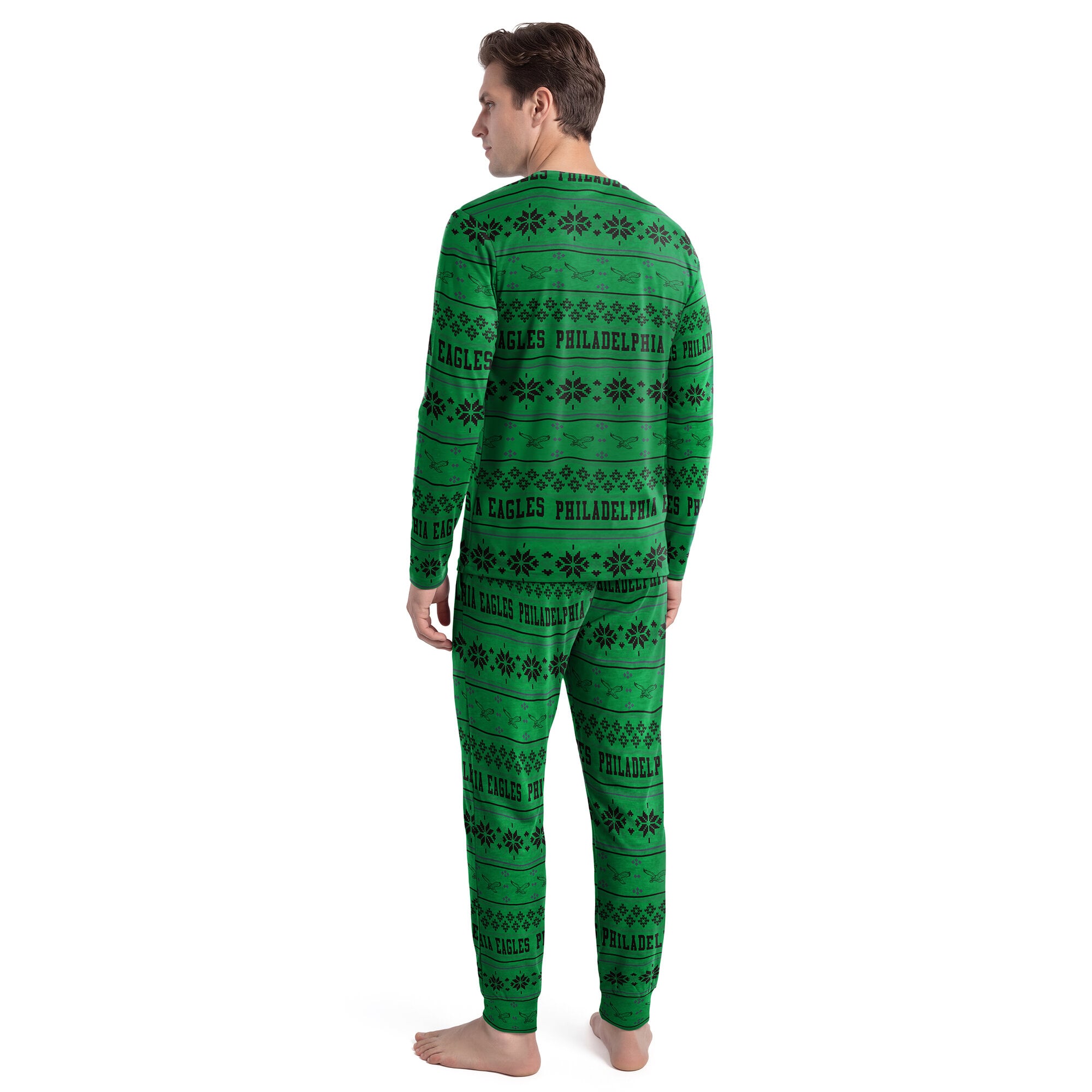 Ensemble t-shirt à manches longues et pantalon Kelly Green Philadelphia Eagles Jubilee pour homme de Concepts Sport