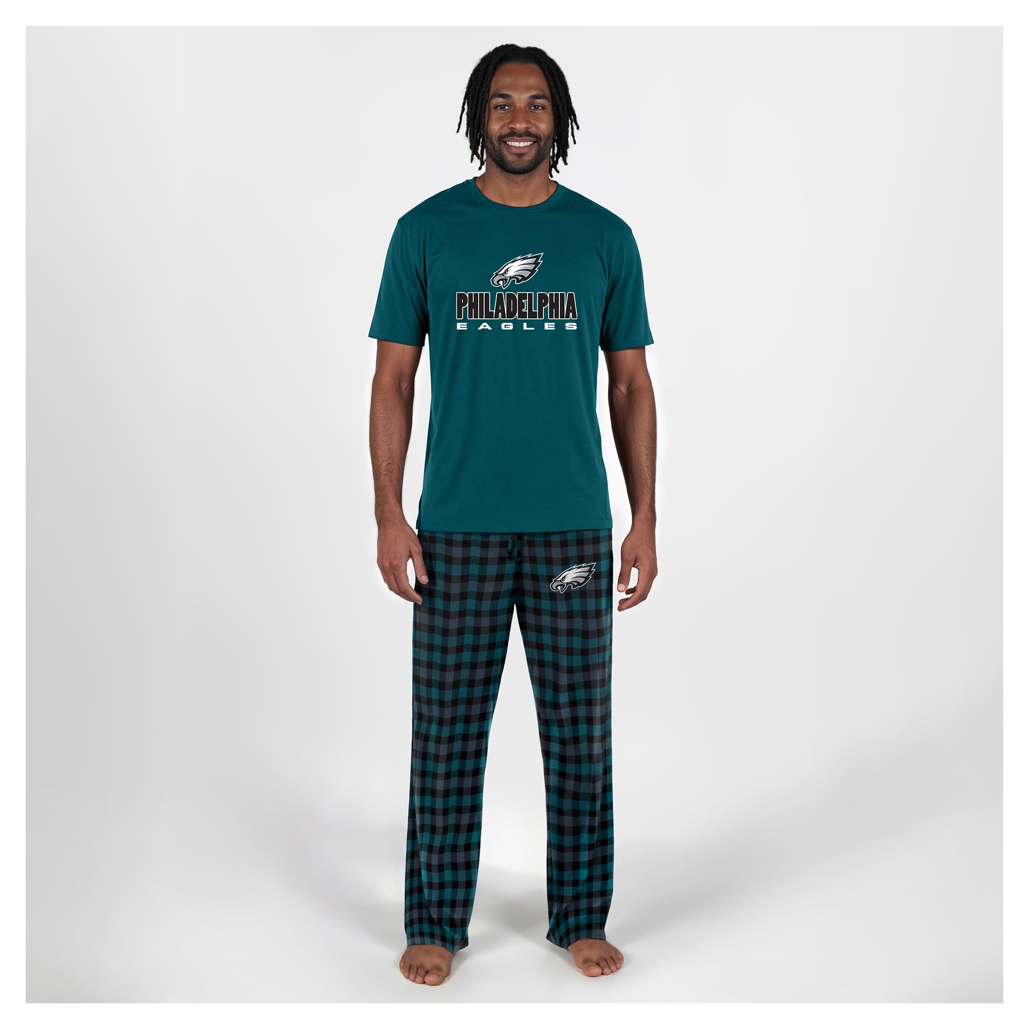 Men's Concepts Sport Midnight Green Philadelphia Eagles Big & Tall Highland Sleep Set