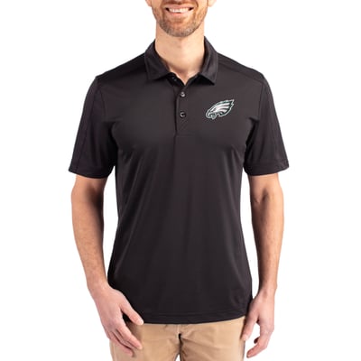 Philadelphia Eagles Cutter & Buck Prospect Textured Stretch Polo - Black