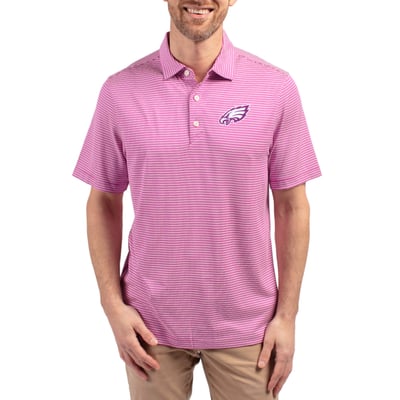 Philadelphia Eagles Cutter & Buck Forge Eco Double Stripe Stretch Recycled Polo - Light Purple