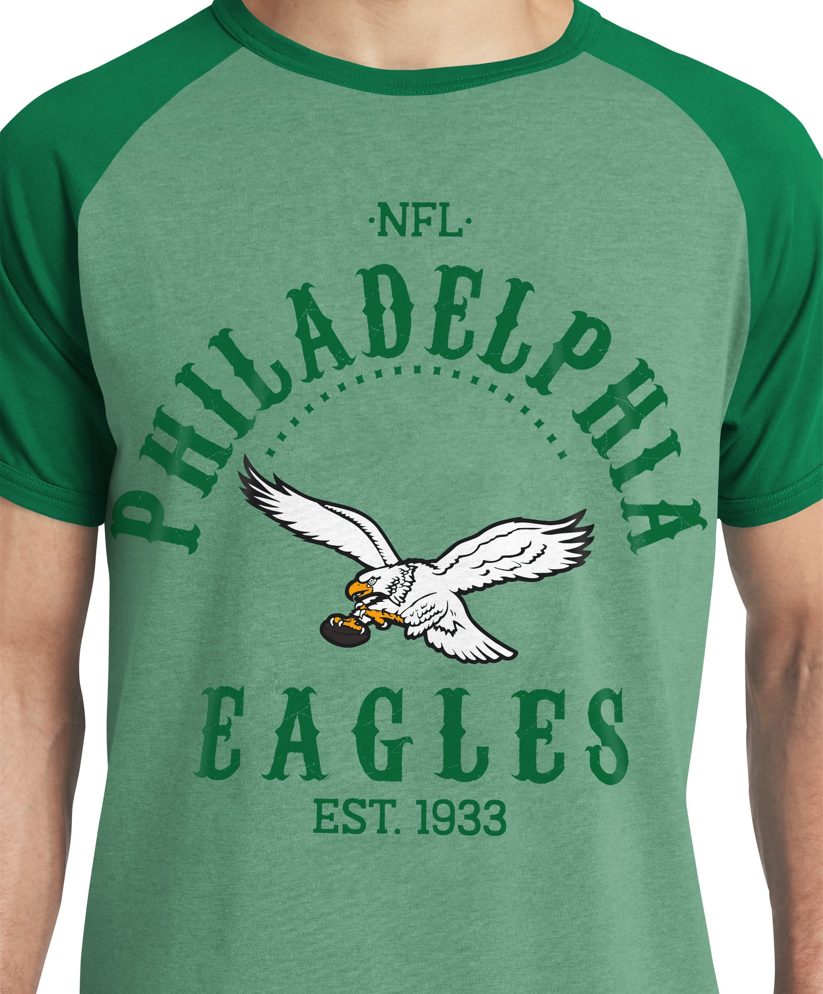 Collection Darius Rucker pour homme par Fanatics T-shirt raglan vert Kelly des Eagles de Philadelphie