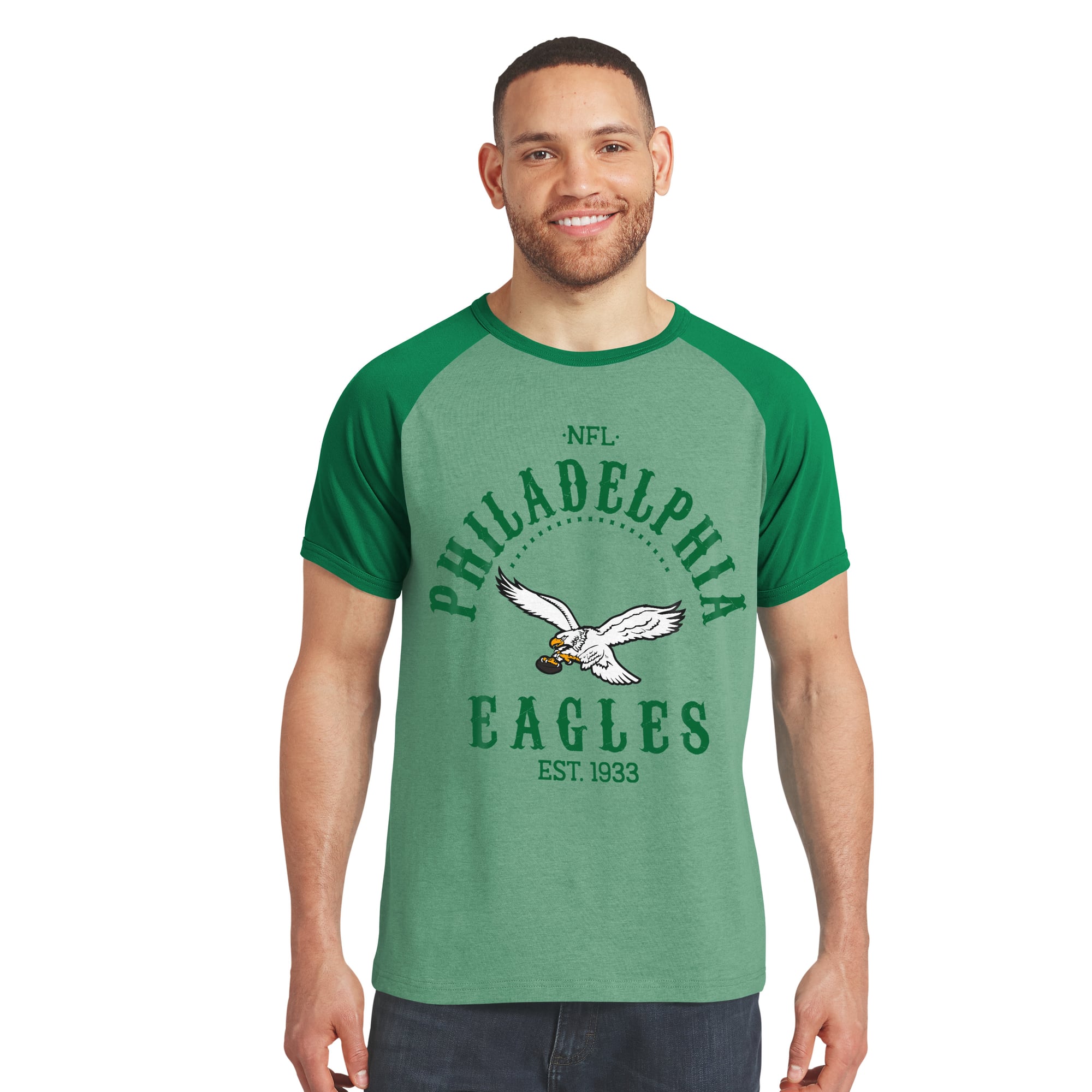 Collection Darius Rucker pour homme par Fanatics T-shirt raglan vert Kelly des Eagles de Philadelphie