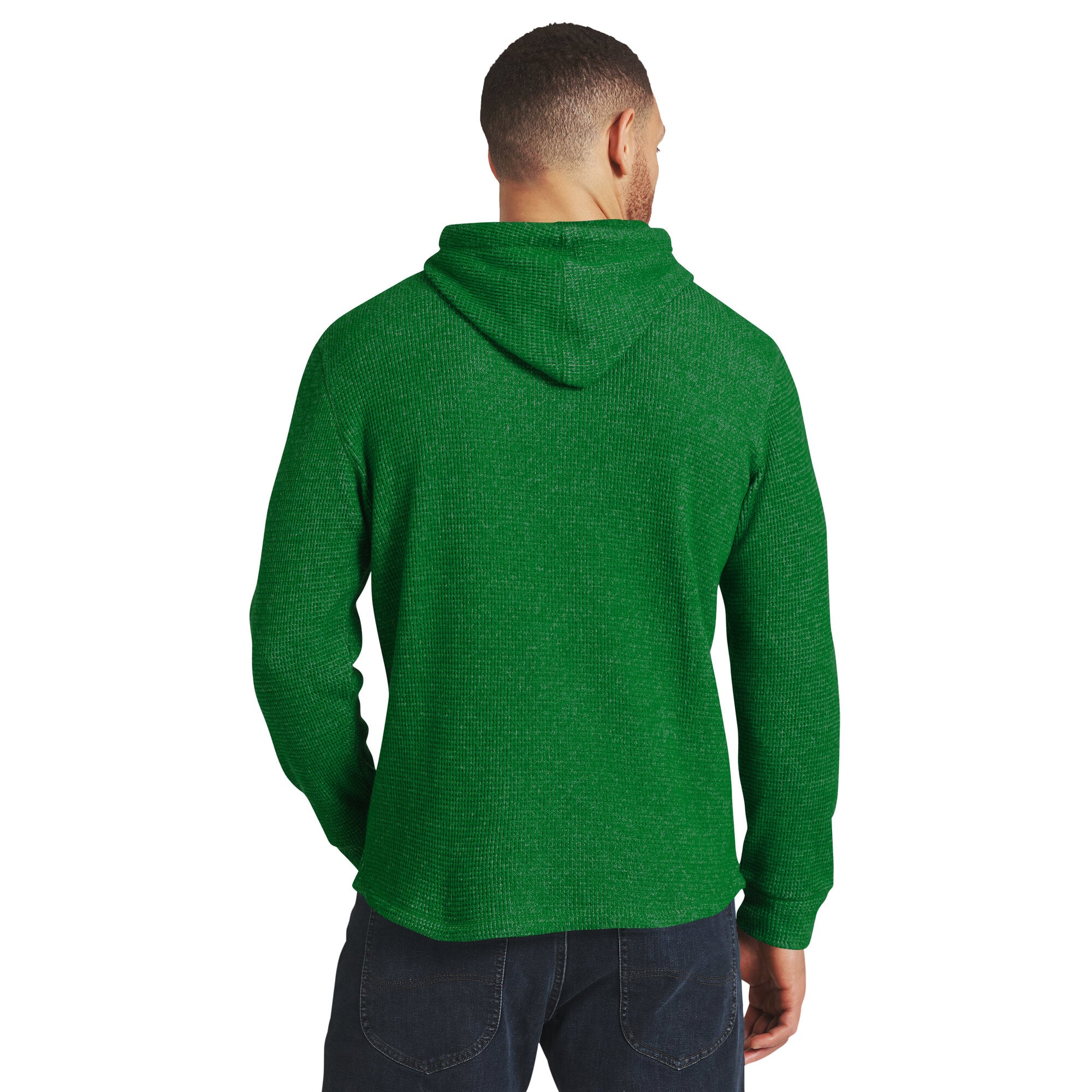Men's Darius Rucker Collection by Fanatics Kelly Green Philadelphia Eagles Waffle Knit Hooded Tri-Blend Long Sleeve T-Shirt