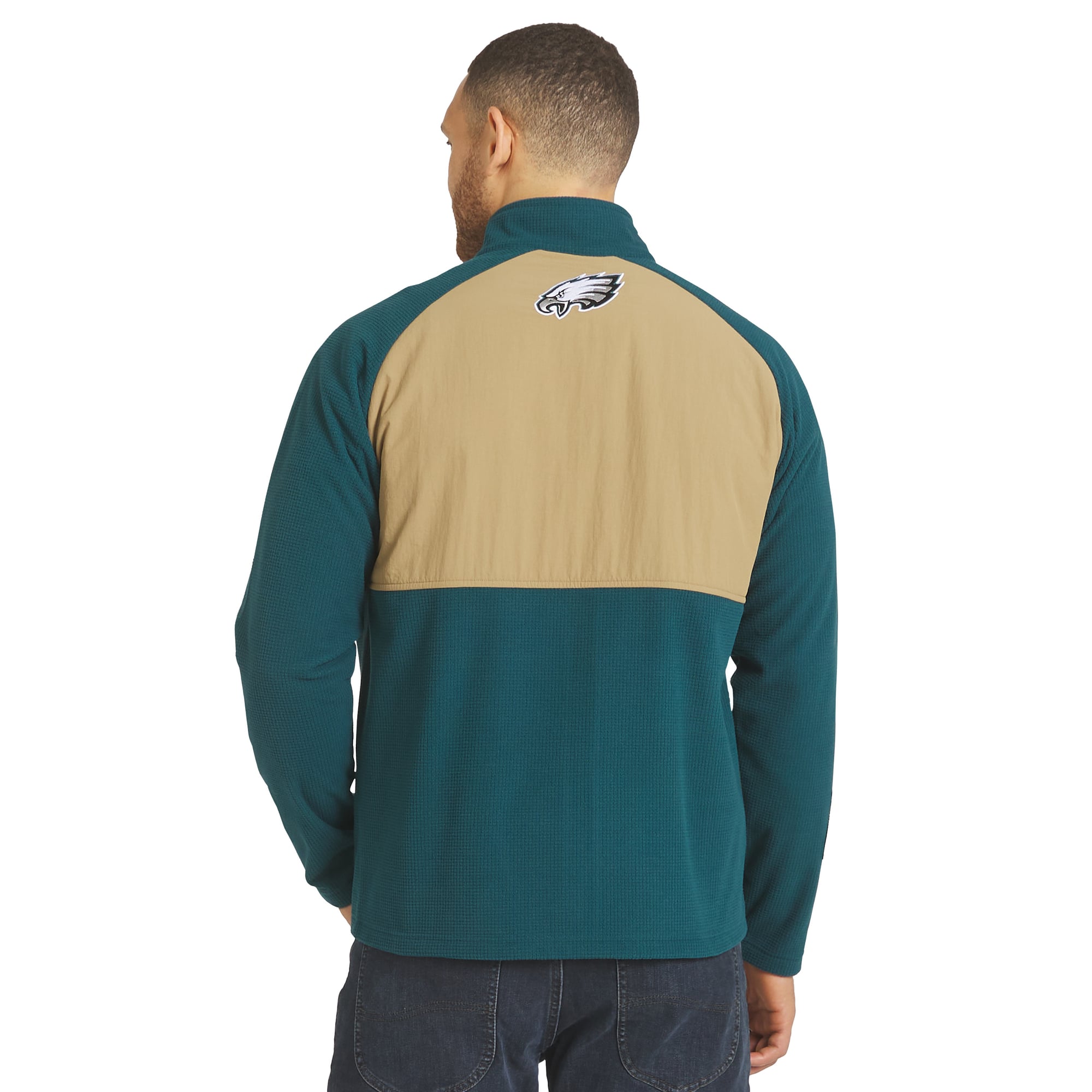 Veste raglan zippée vert nuit/beige Philadelphia Eagles de la collection Darius Rucker pour homme par Fanatics