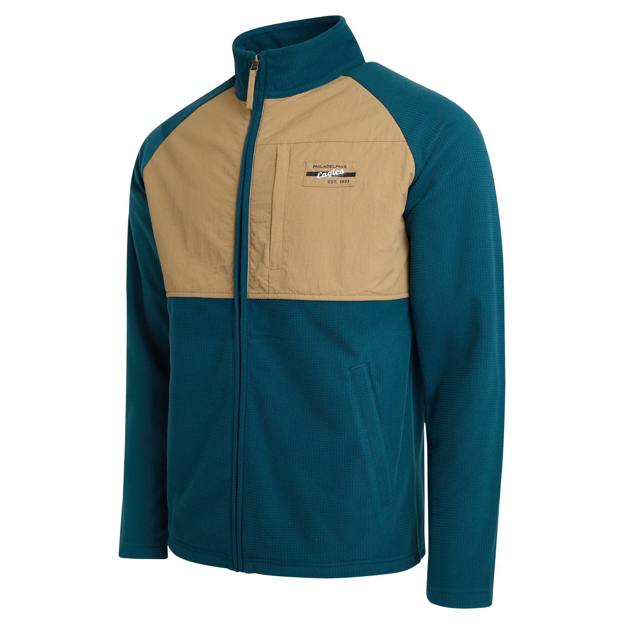 Veste raglan zippée vert nuit/beige Philadelphia Eagles de la collection Darius Rucker pour homme par Fanatics