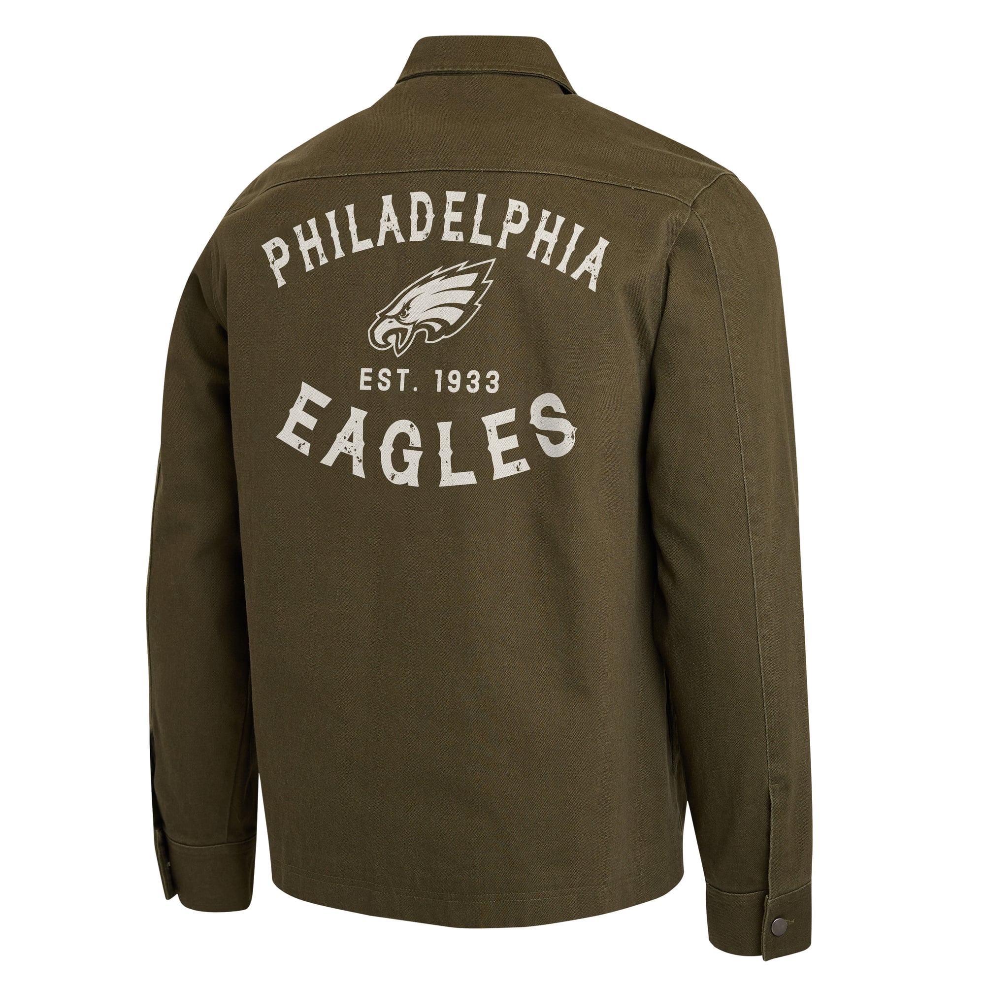 Veste zippée intégrale en toile brossée olive de la collection Darius Rucker pour homme par Fanatics Philadelphia Eagles